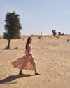 Circle Skirt | Beige Flower