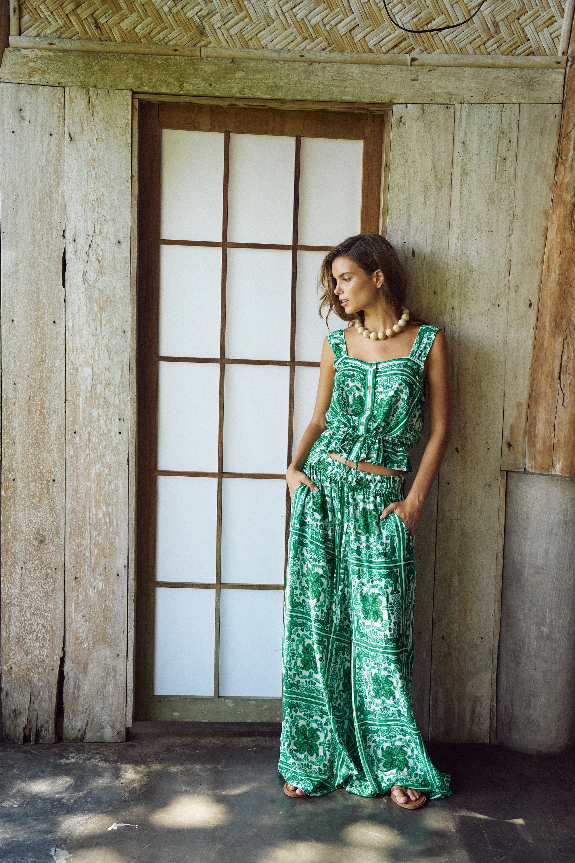 Palazzo Pant | Emerald - Saffron Road