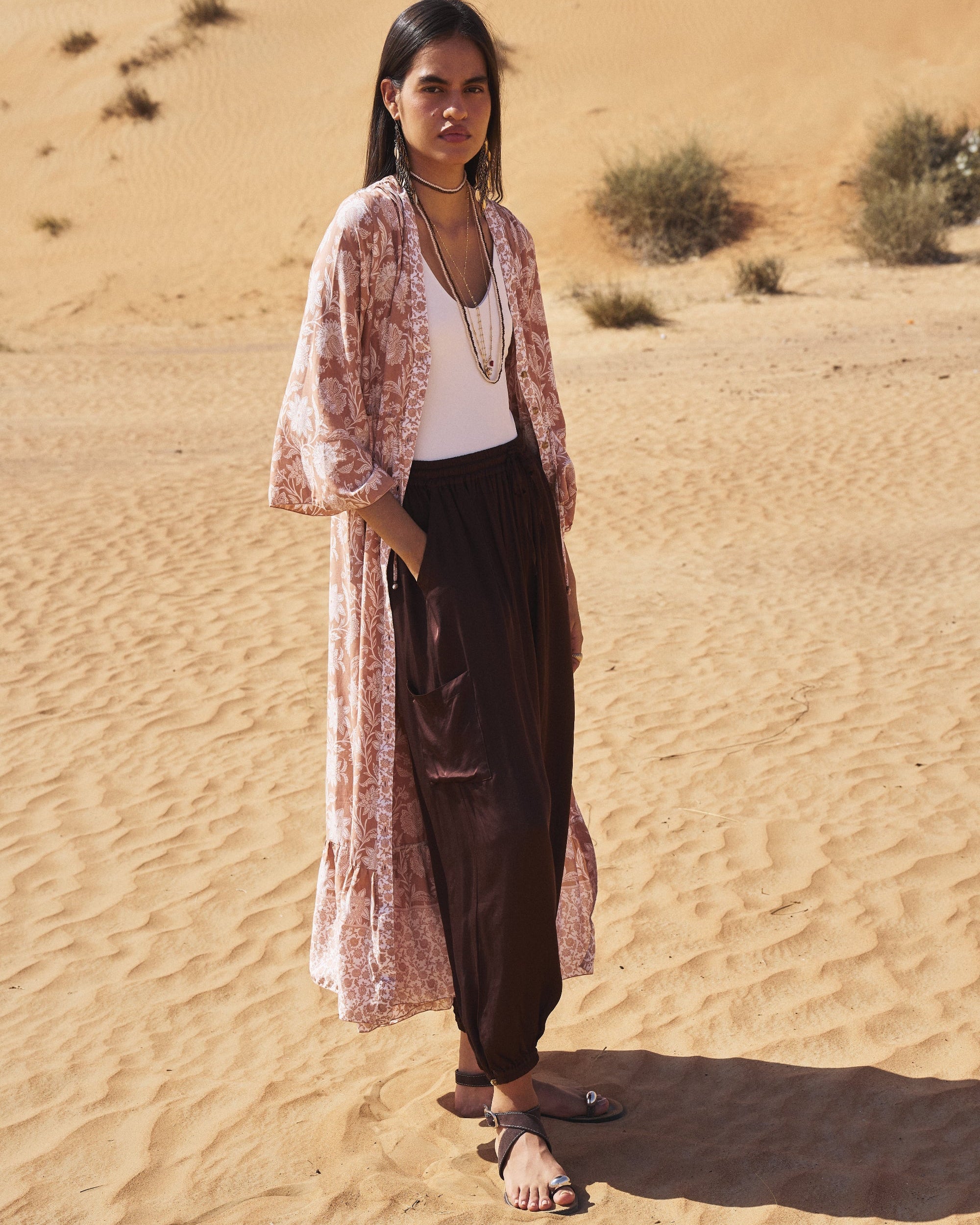 Cargo Pant | Satin | Chocolate - Saffron Road