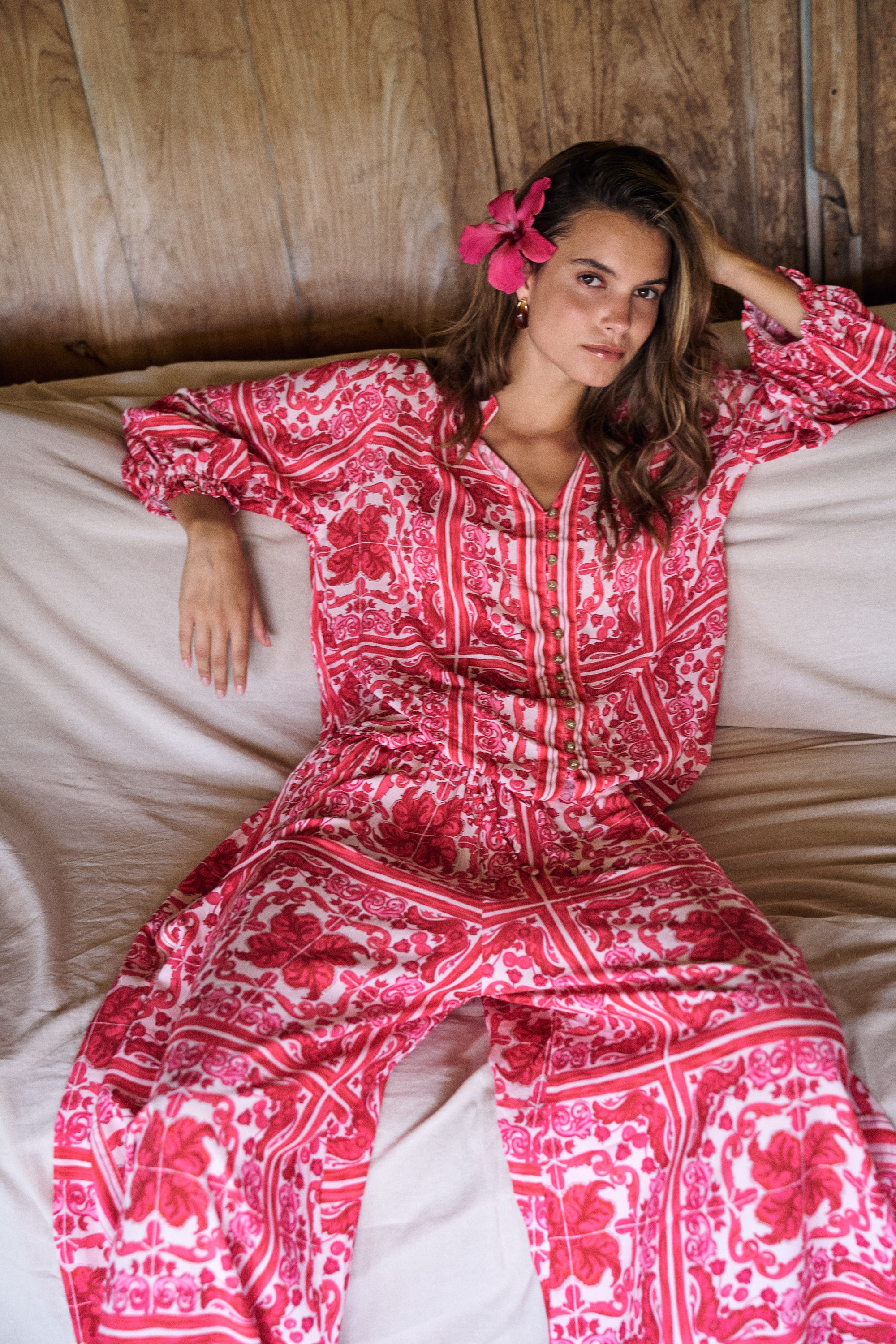 Palazzo Pant | Hibiscus Heat - Saffron Road