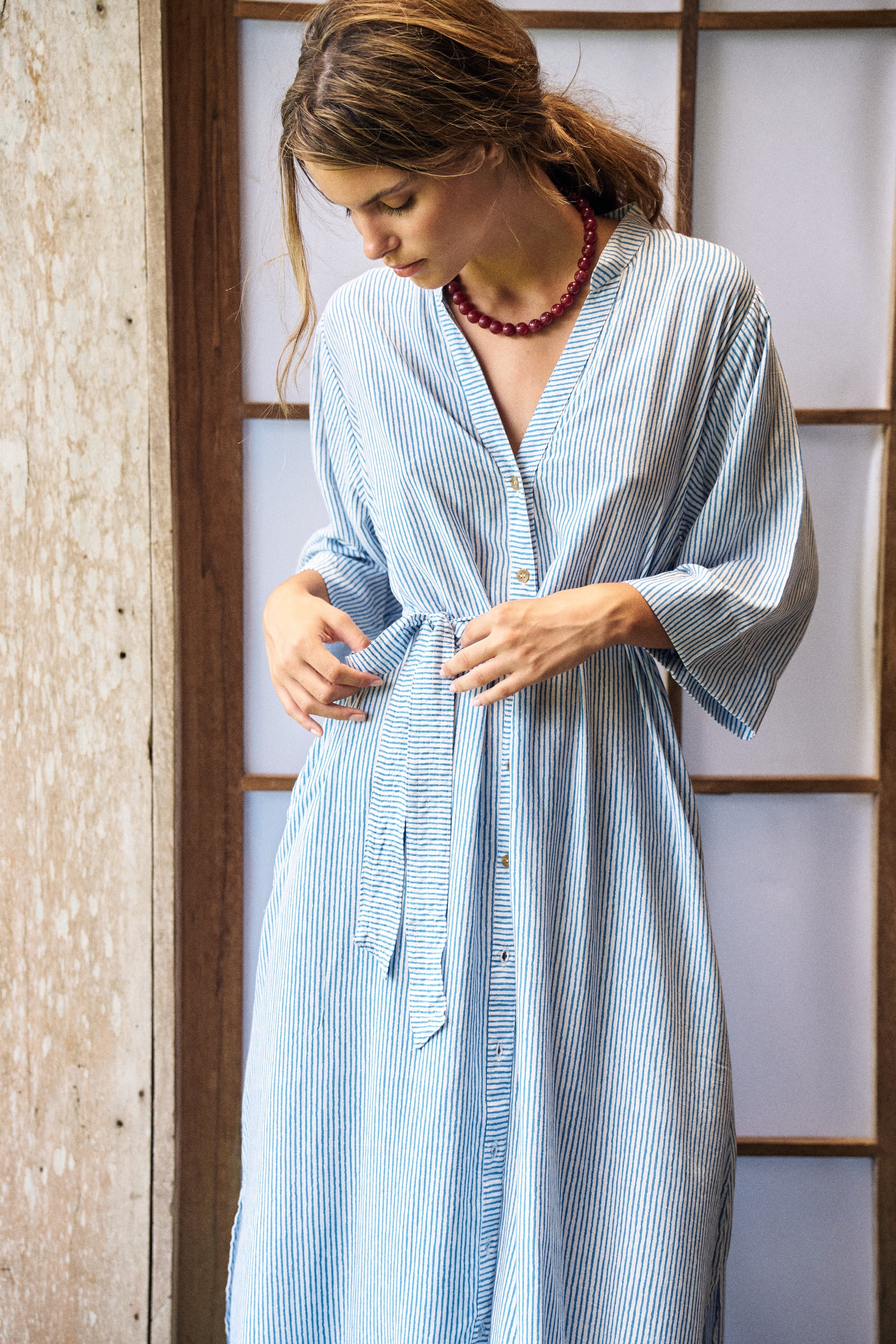 Shirt Dress | Coastal Mini Stripe - Saffron Road