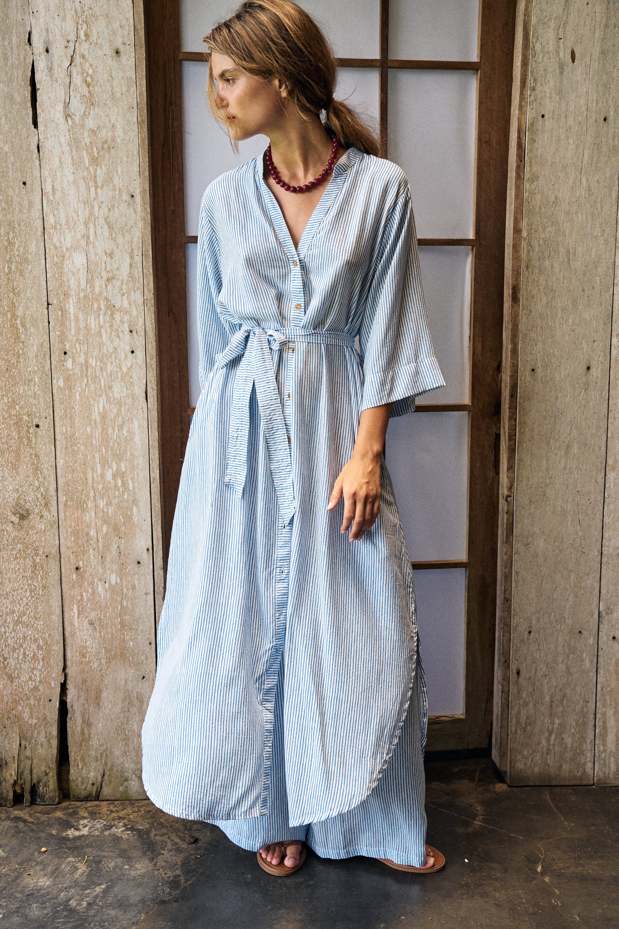 Shirt Dress | Coastal Mini Stripe - Saffron Road