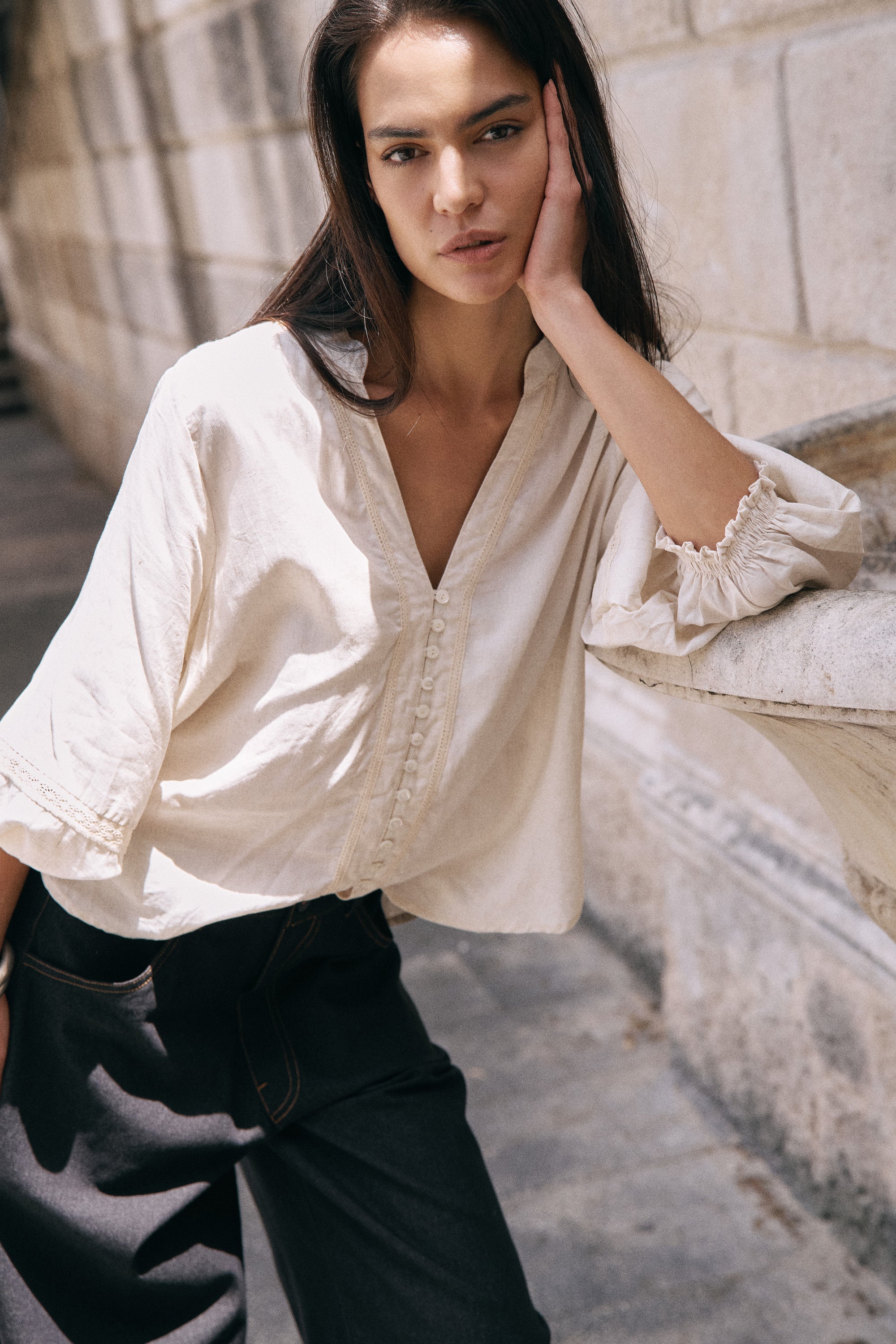 Amber Blouse | Natural - Saffron Road