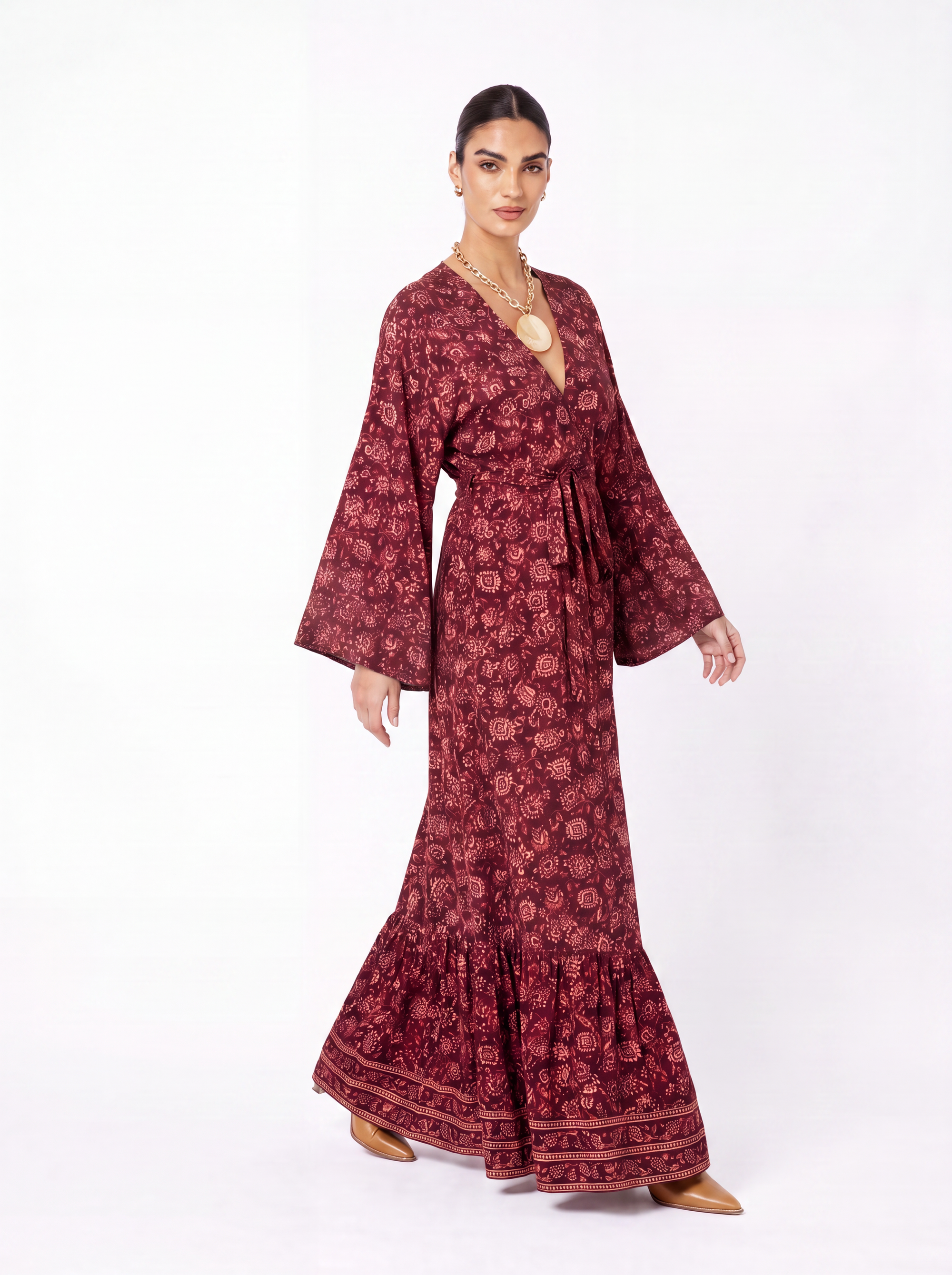 Wrap Dress | Vintage Wine - Saffron Road