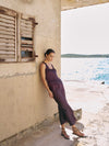Bias Cut Skirt | Satin | Grape