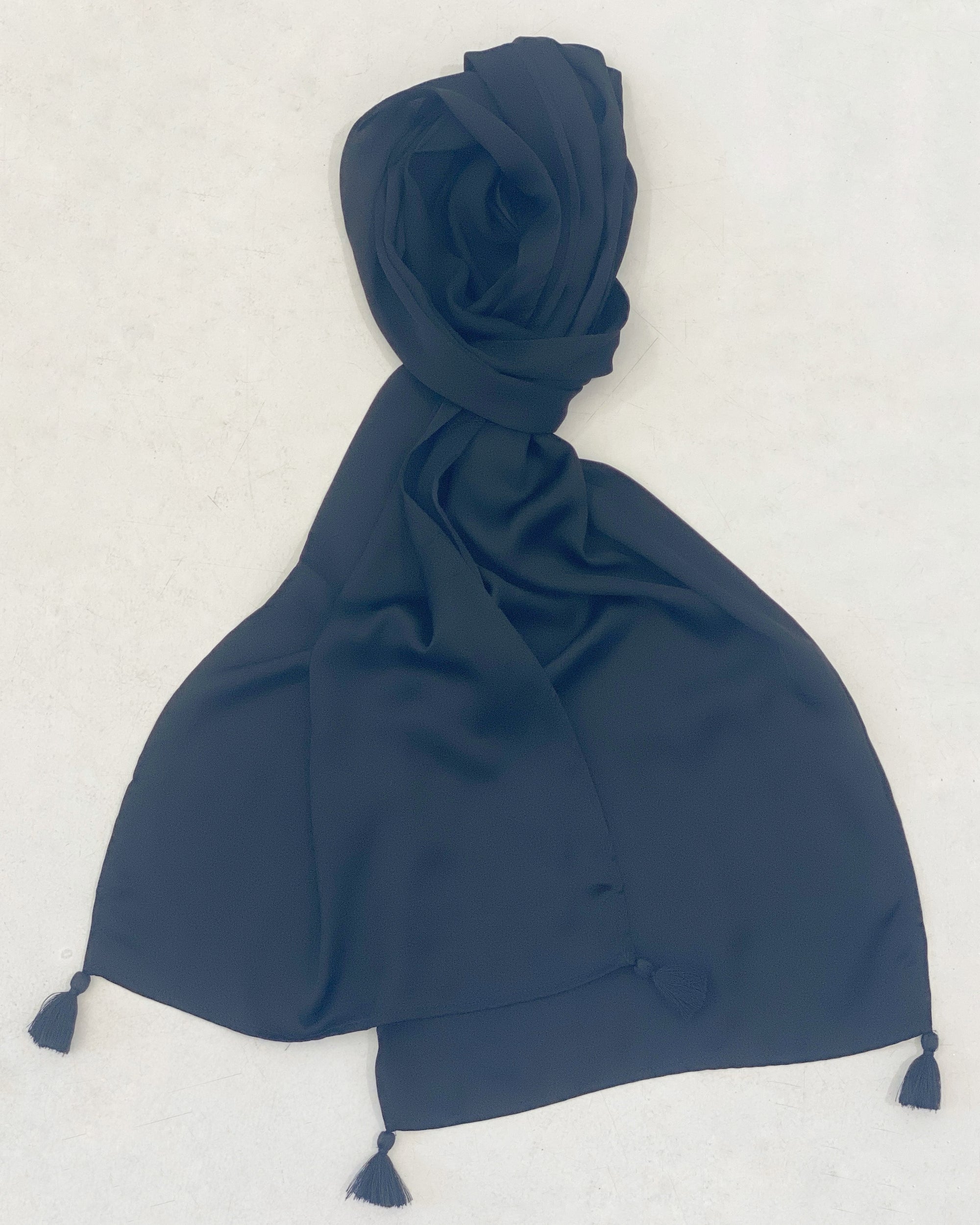 Skinny Scarf | Satin | Black - Saffron Road