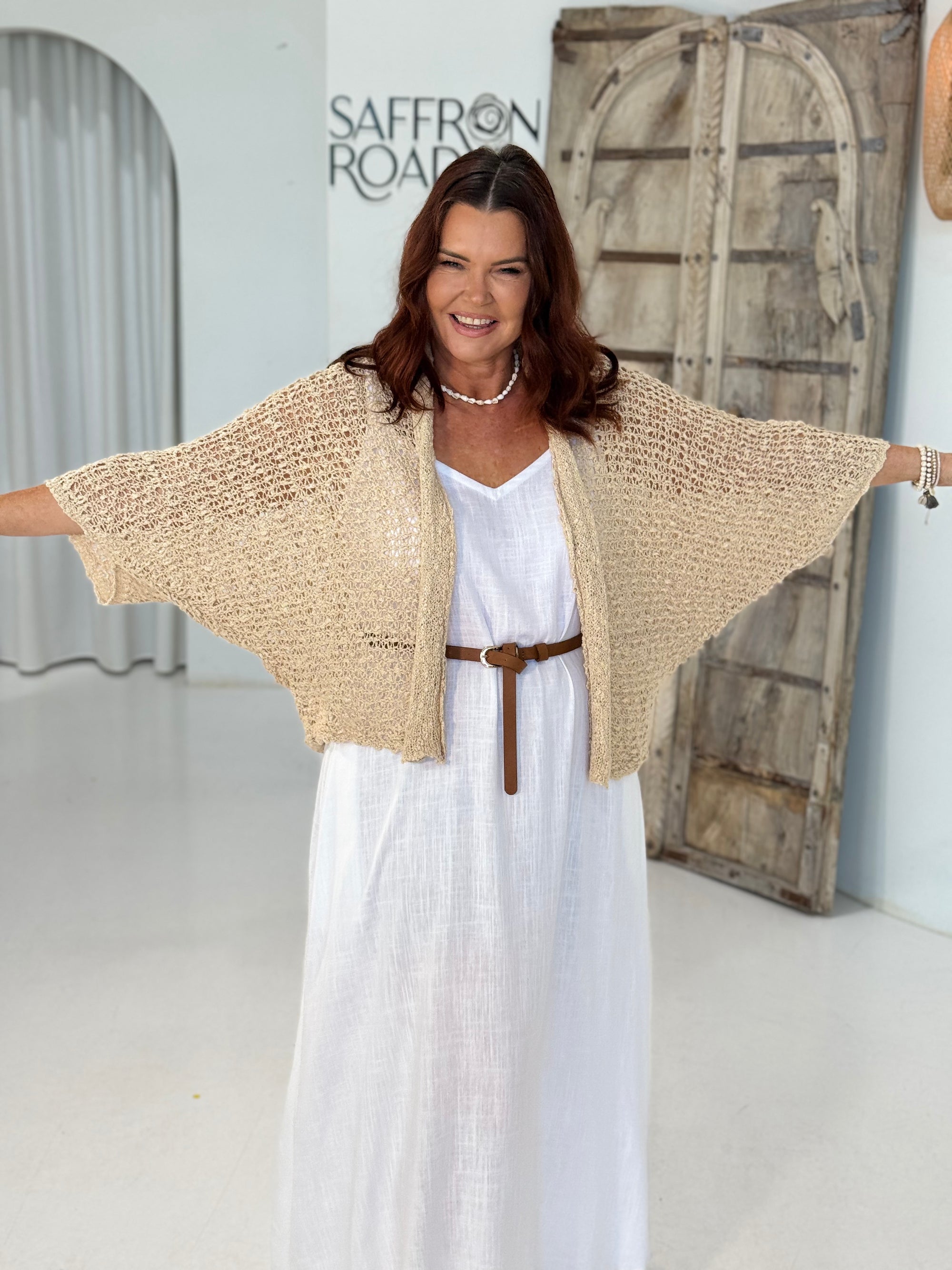 Shrug Knit | Natural - Saffron Road