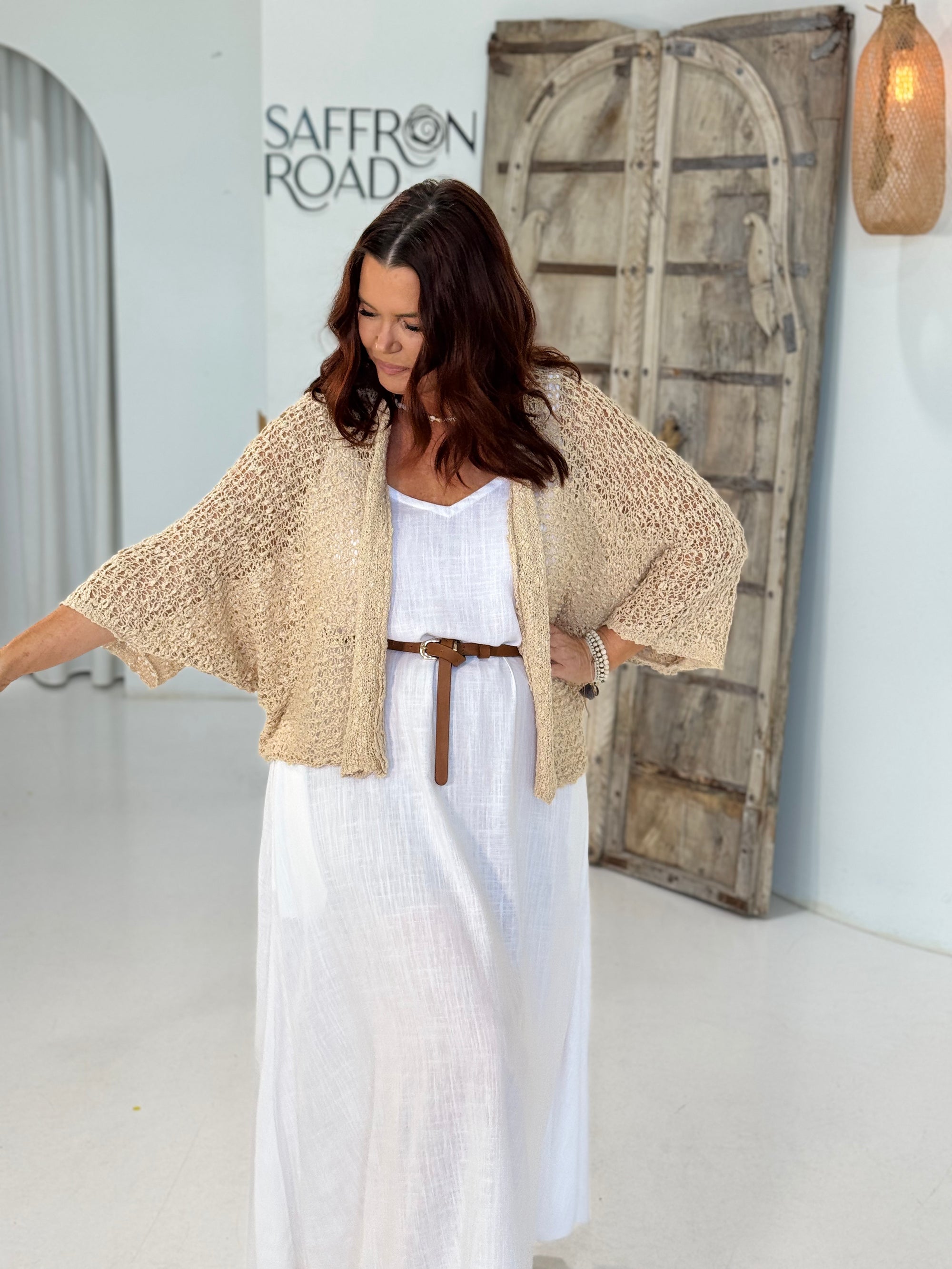 Shrug Knit | Natural - Saffron Road