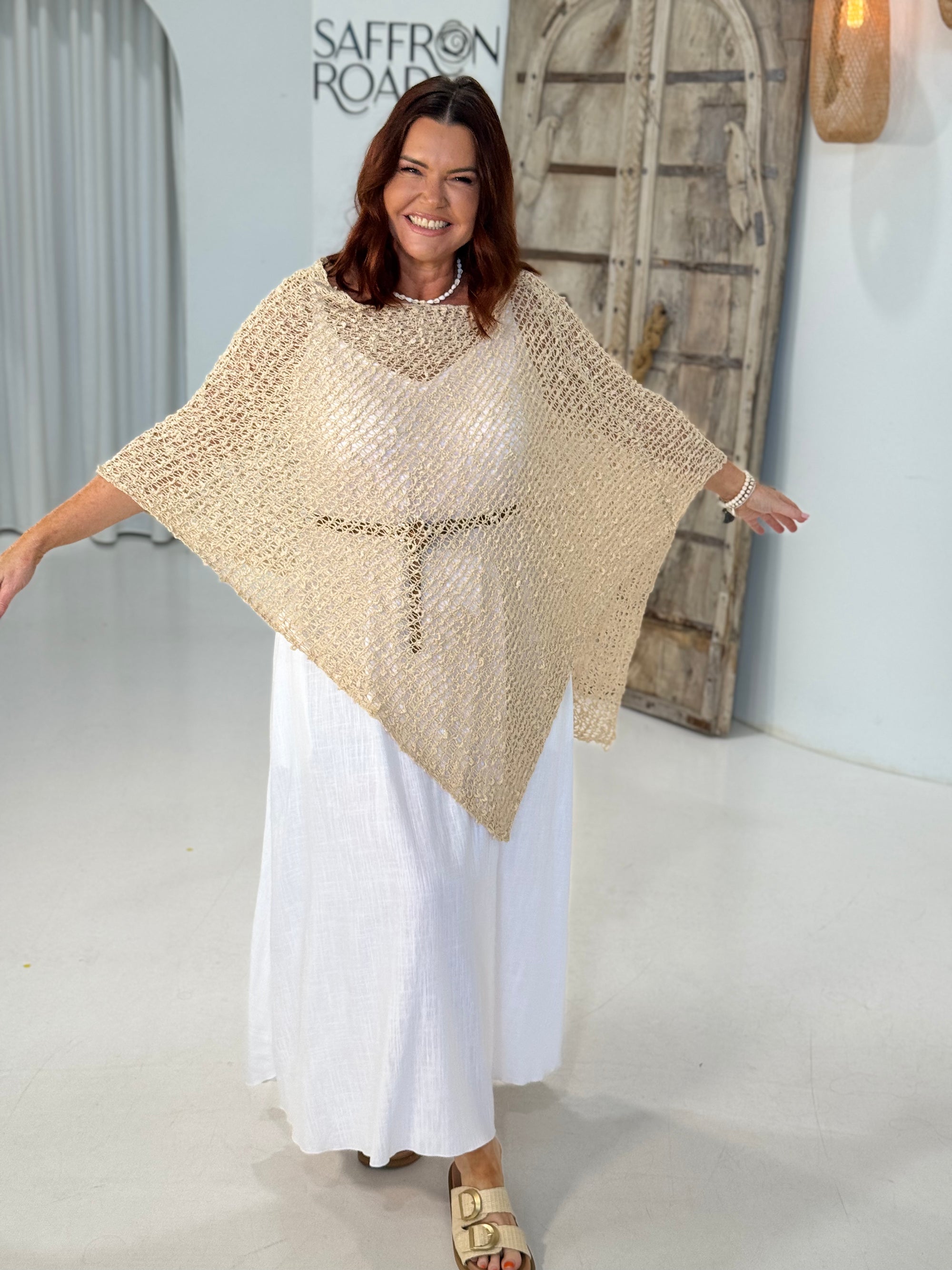 Poncho Knit | Natural - Saffron Road