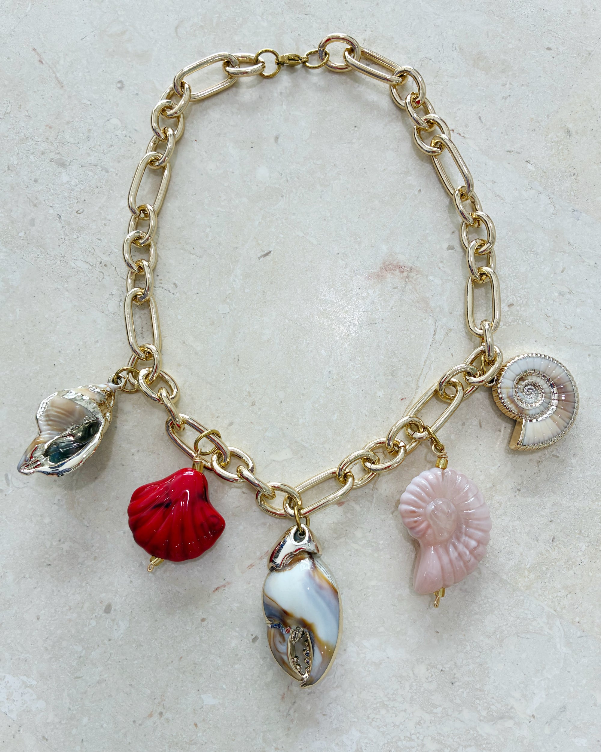 Rock Lobster Chunky Necklace |Coral Delight - Saffron Road