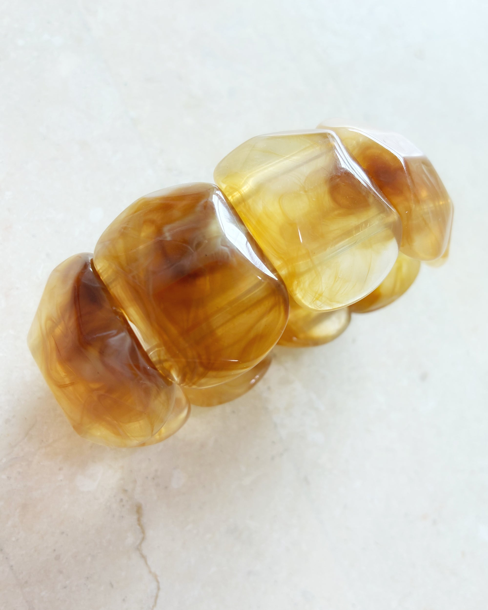 Resin Bangle 4 | Toffee Blocks - Saffron Road