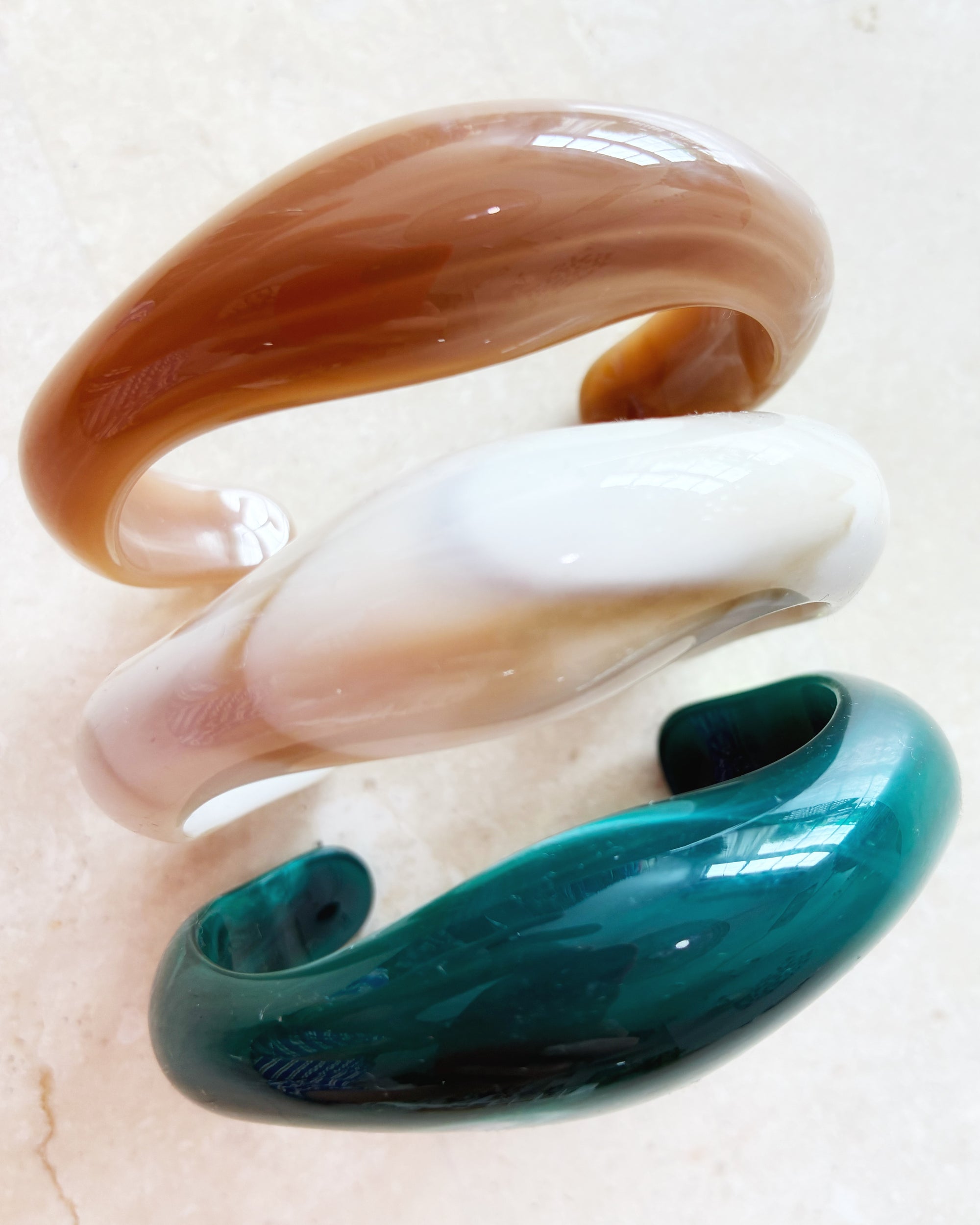 Resin Bangle 2 | Green Curves - Saffron Road
