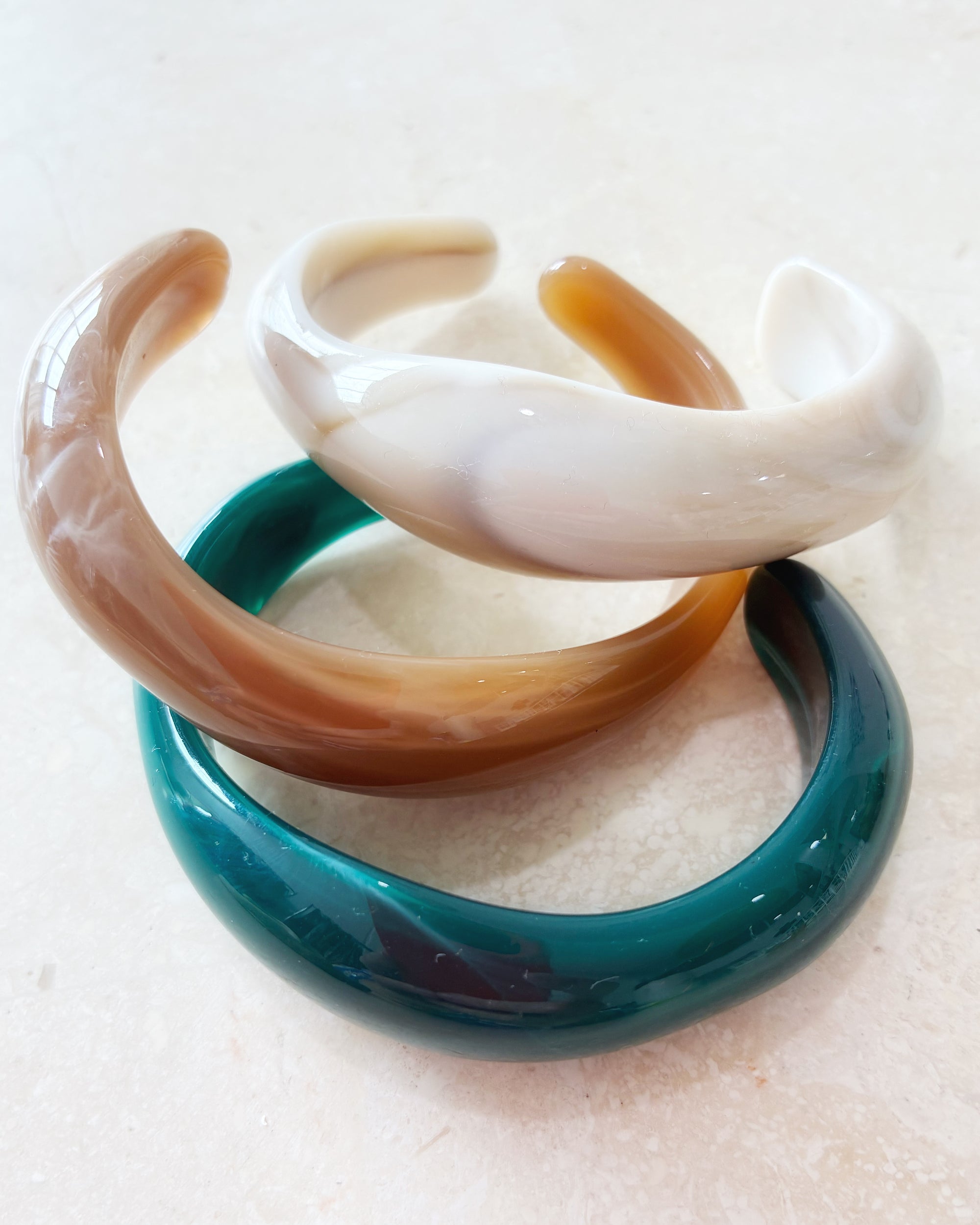 Resin Bangle 2 | Green Curves - Saffron Road