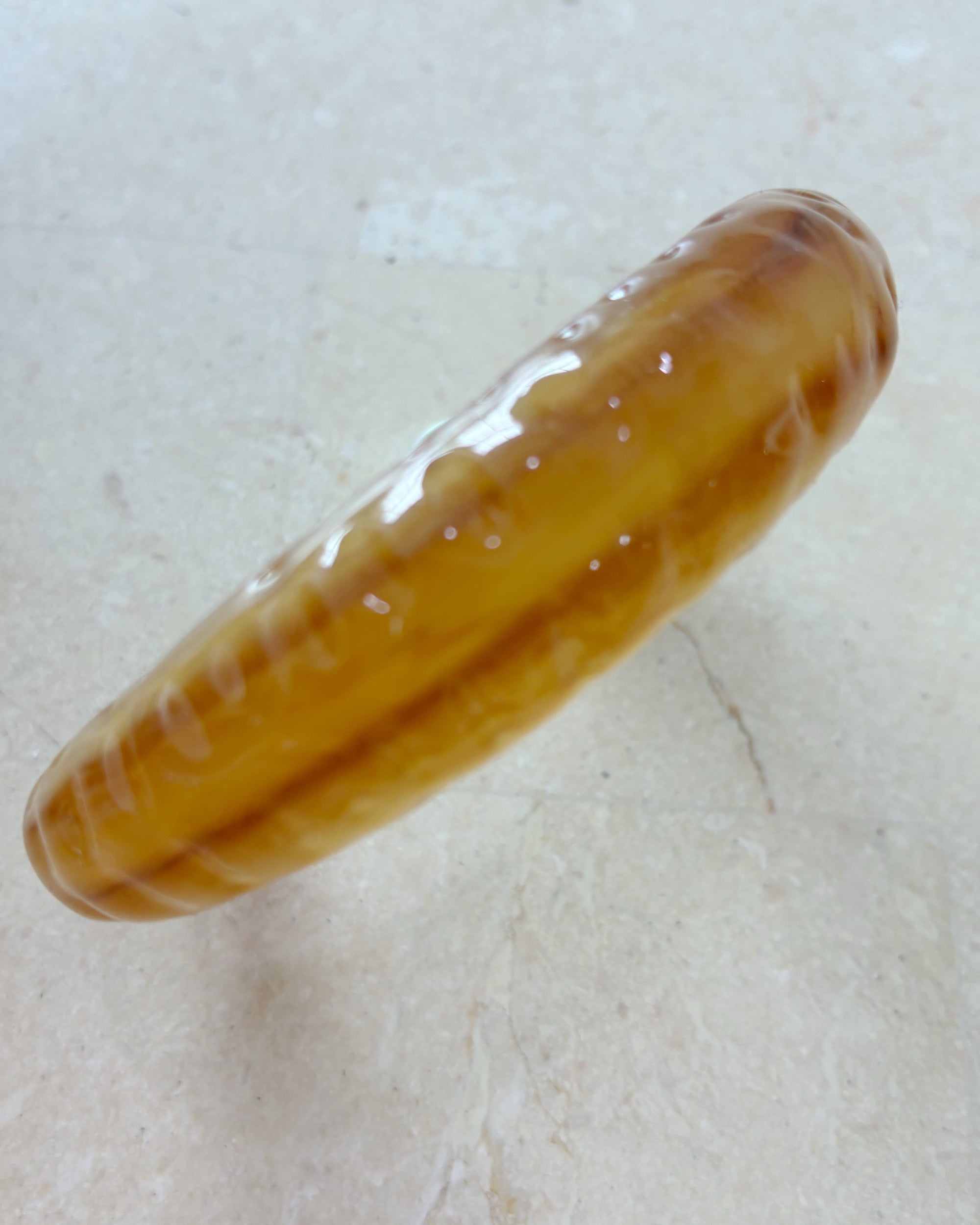 Resin Bangle 3 | Toffee Ribbed - Saffron Road