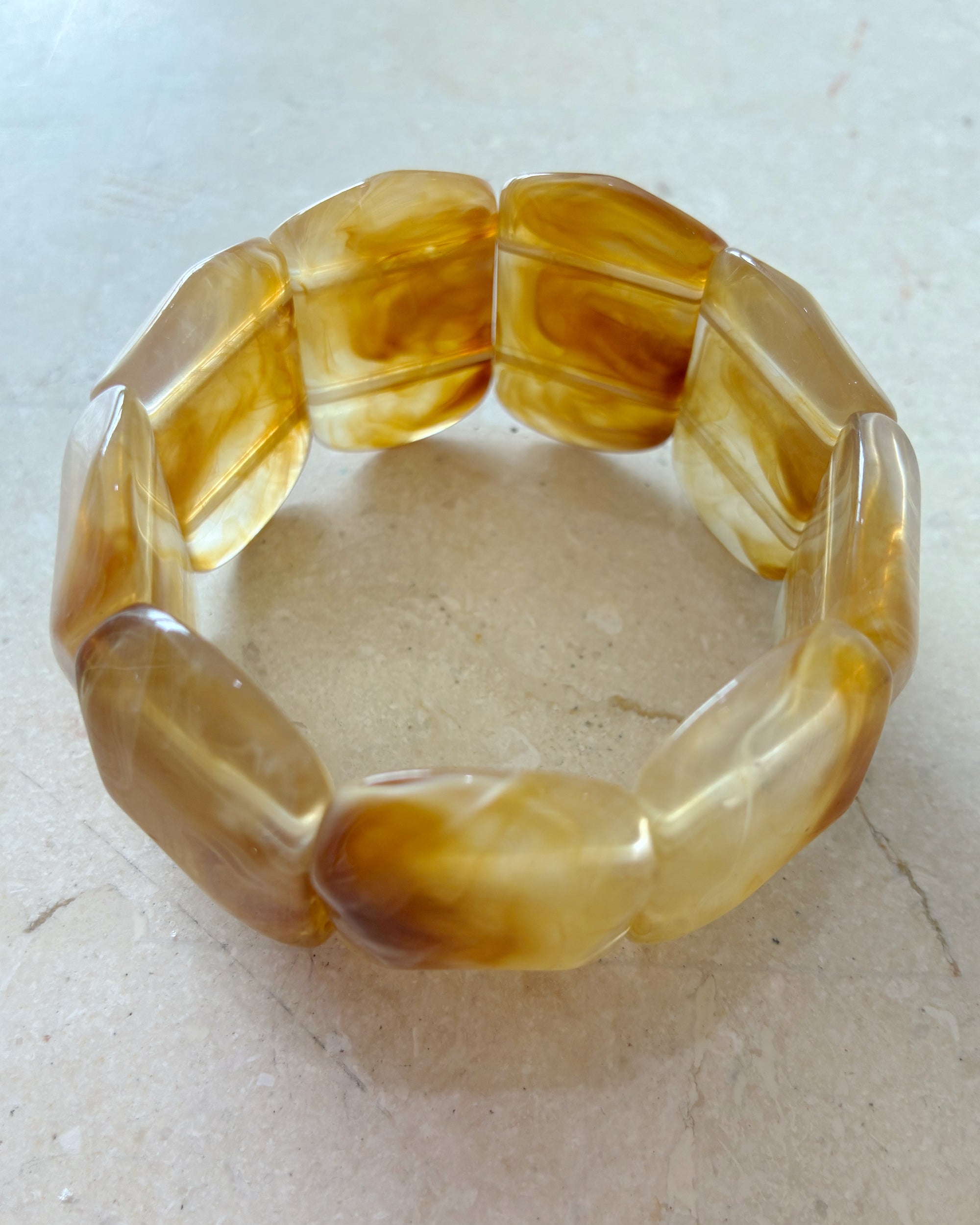 Resin Bangle 4 | Toffee Blocks - Saffron Road