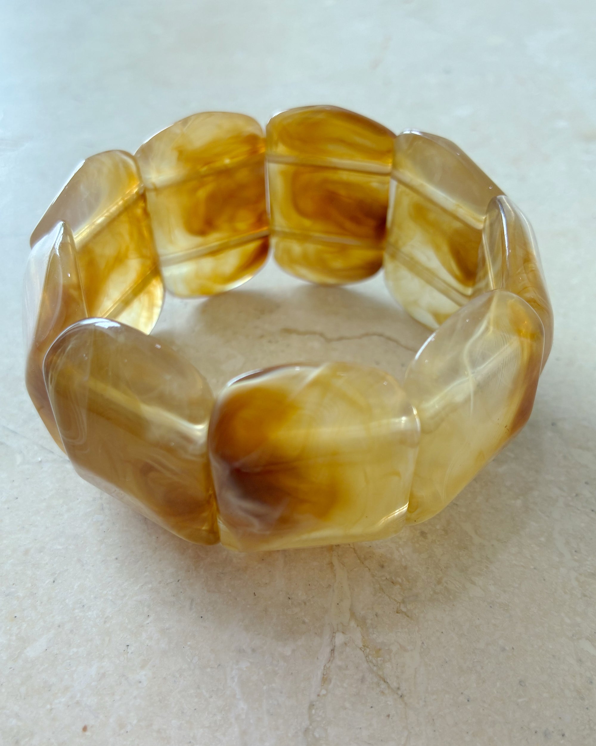 Resin Bangle 4 | Toffee Blocks - Saffron Road