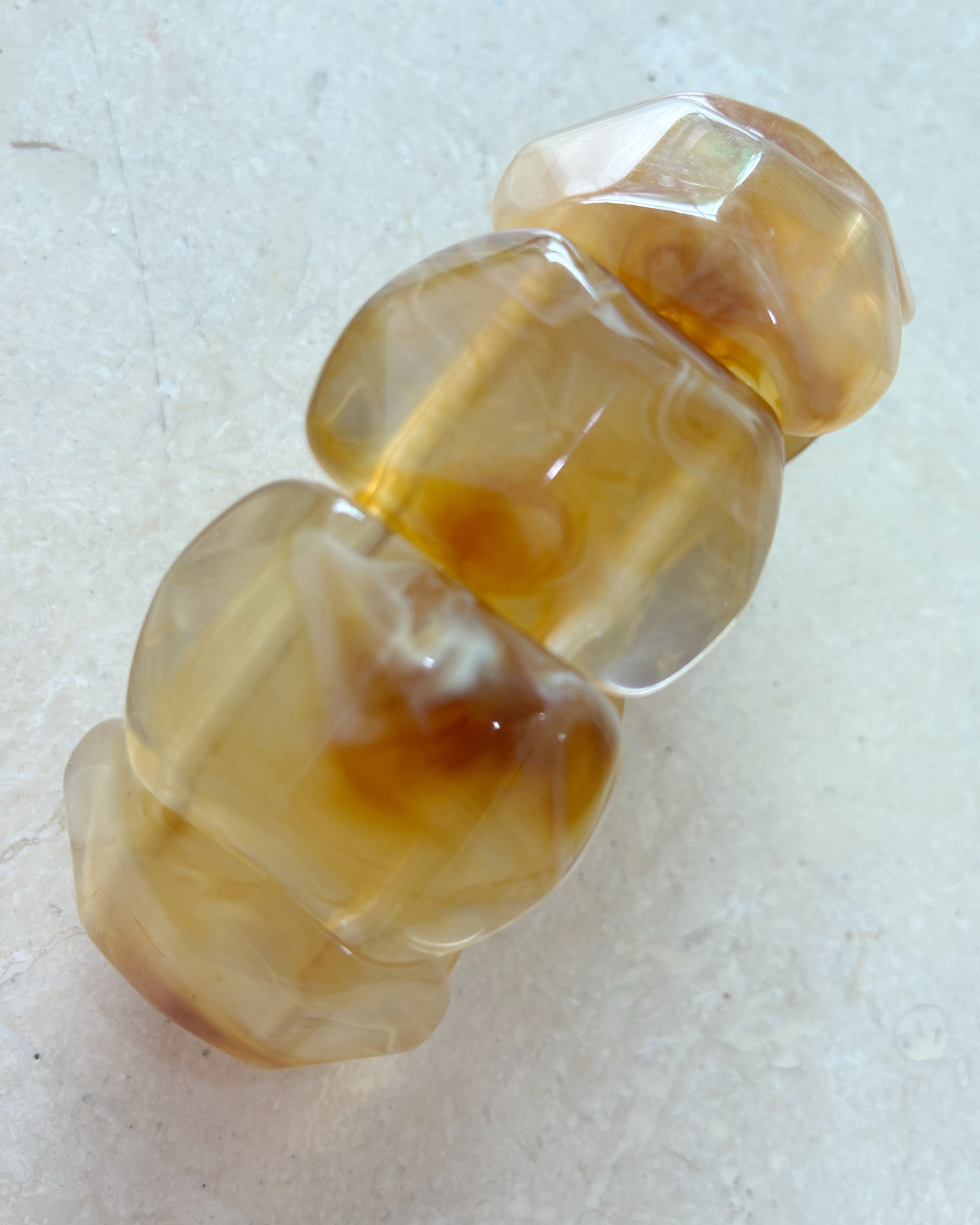 Resin Bangle 4 | Toffee Blocks - Saffron Road