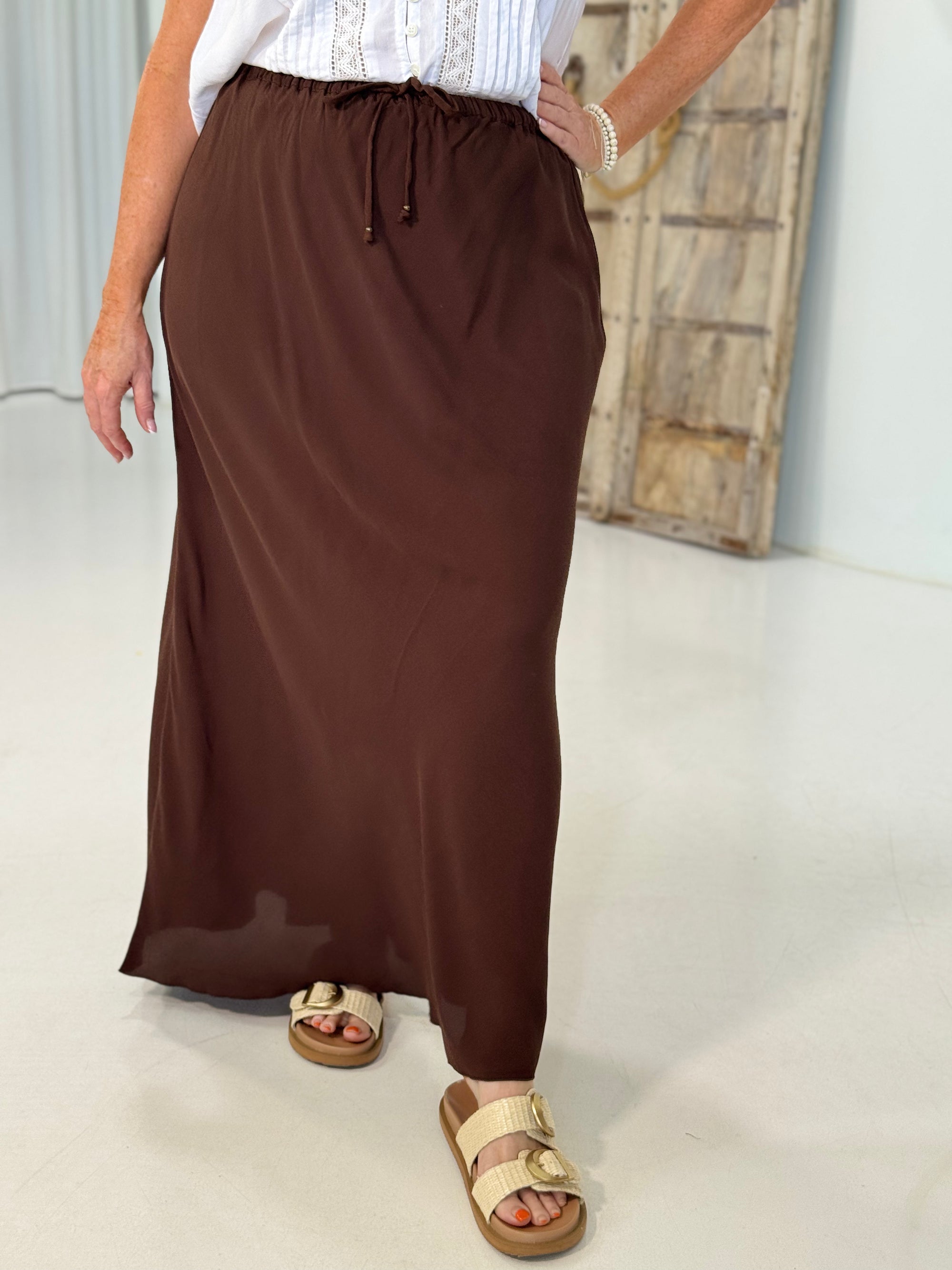 Bias Cut Skirt | Choc Fujet - Saffron Road