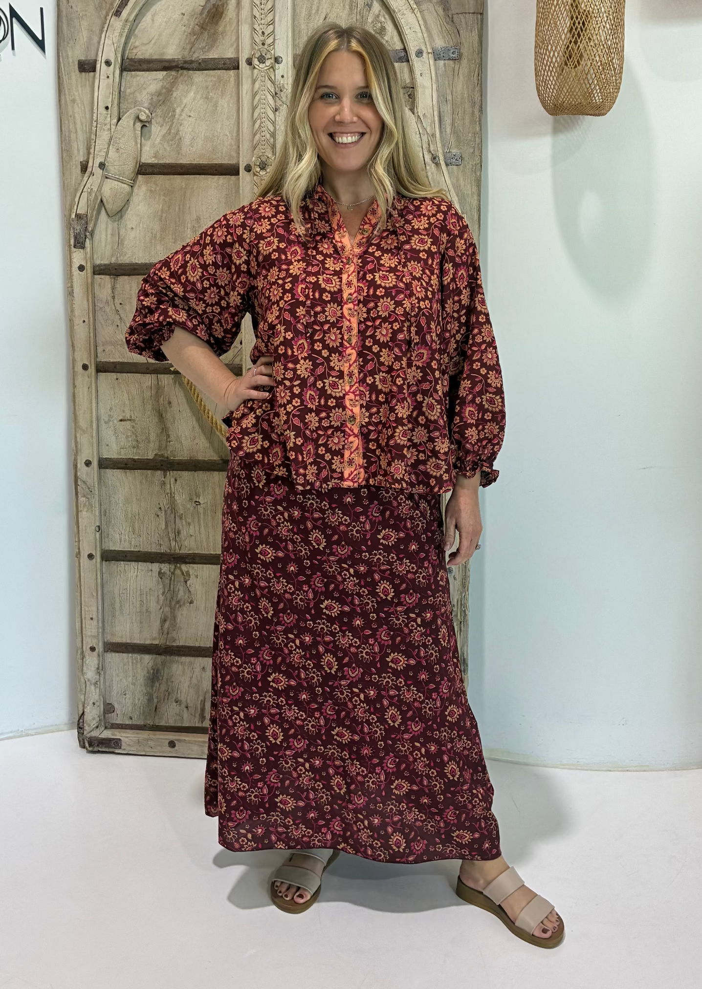 Luna Blouse | Winter Wine - Saffron Road