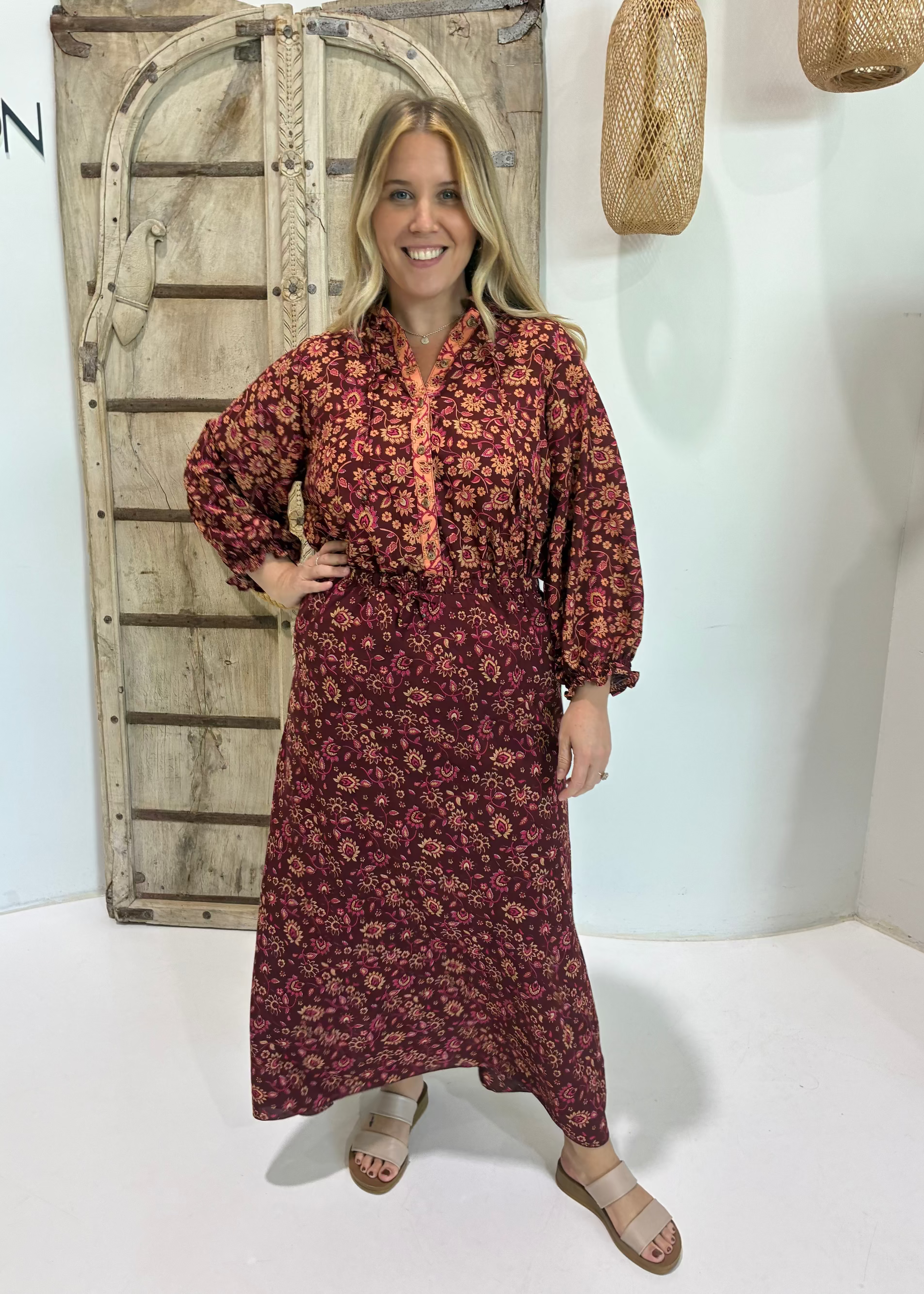 Luna Blouse | Winter Wine - Saffron Road