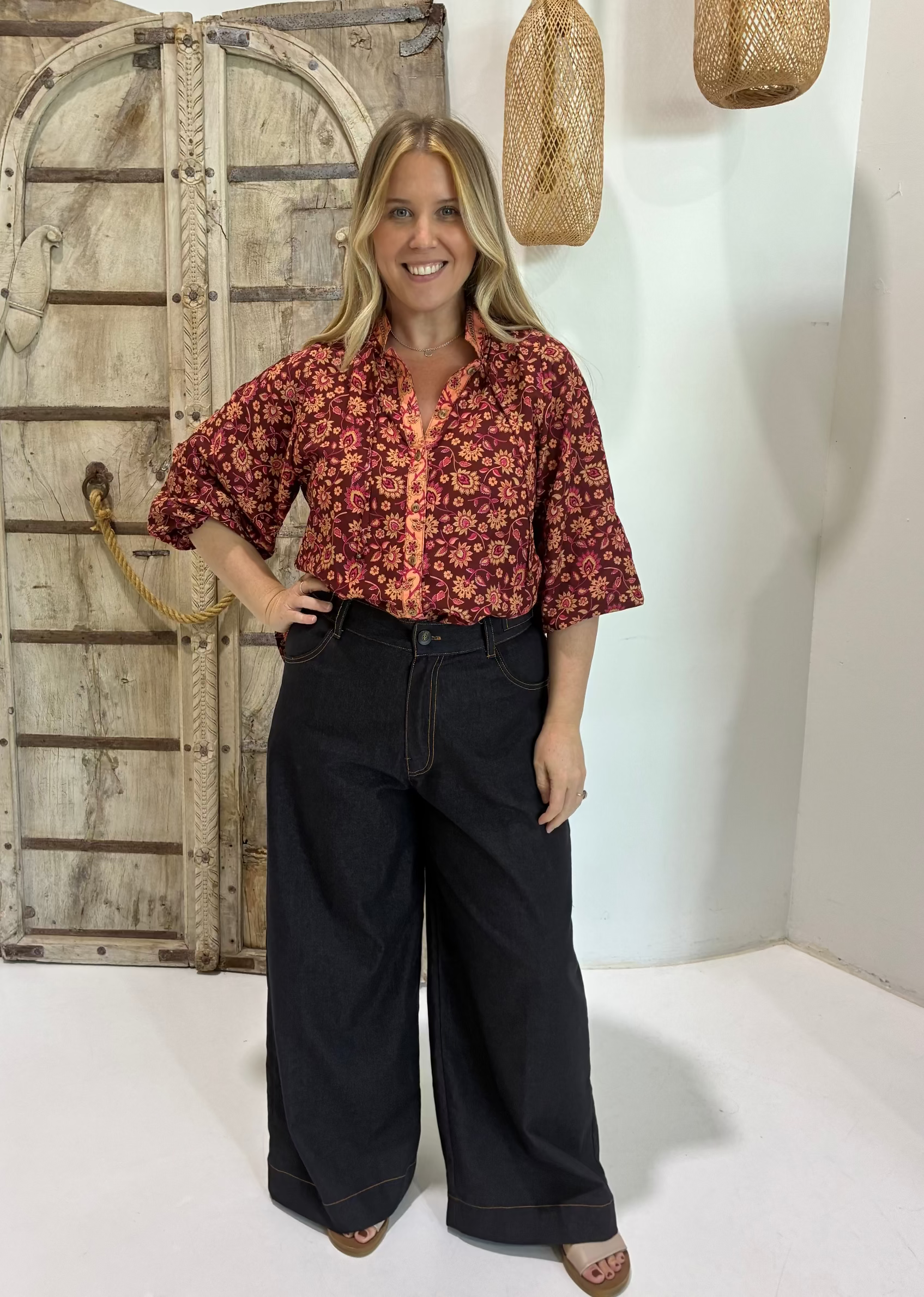 Luna Blouse | Winter Wine - Saffron Road