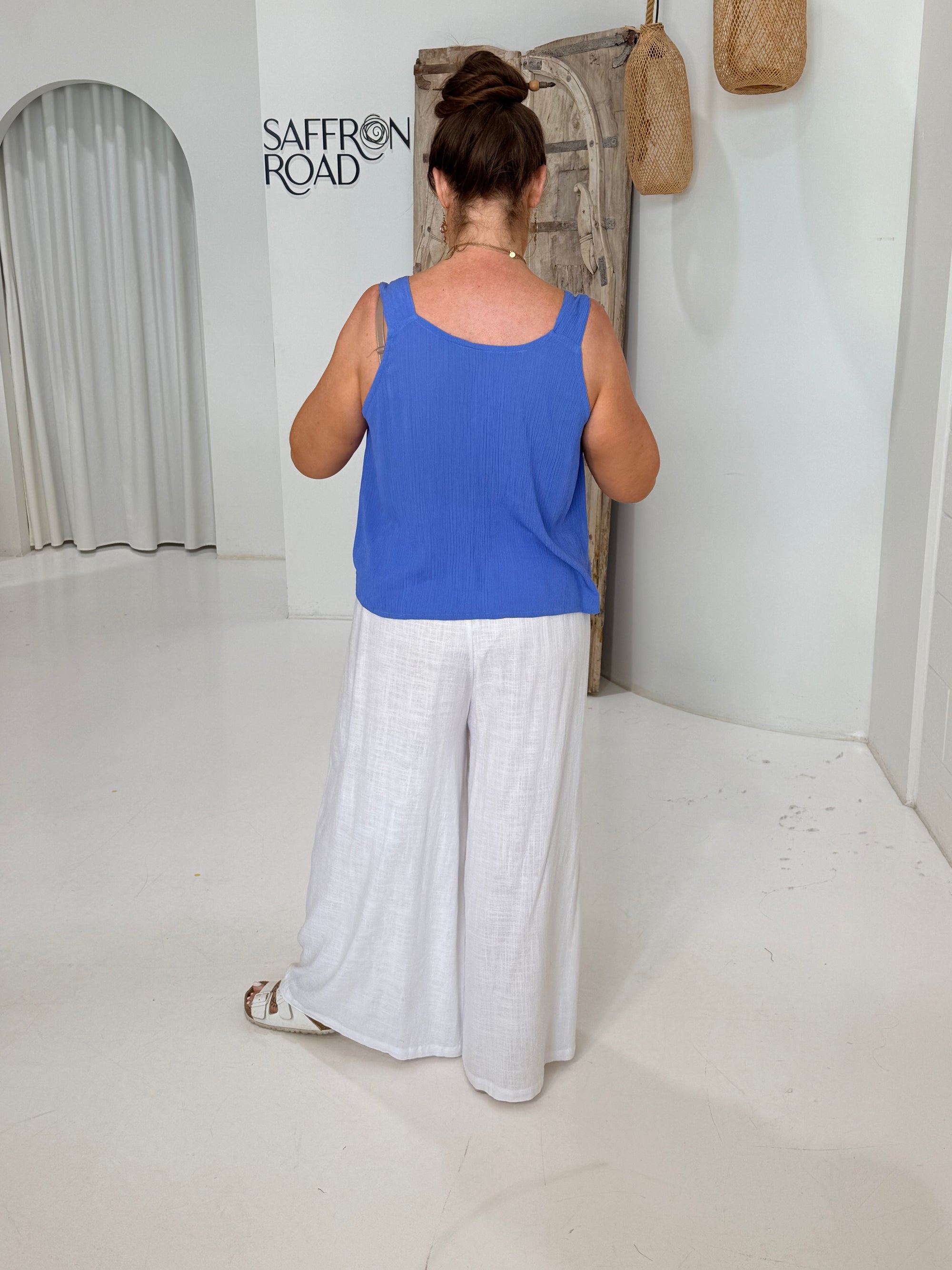 Mykonos Tank | Cornflower Crinkle