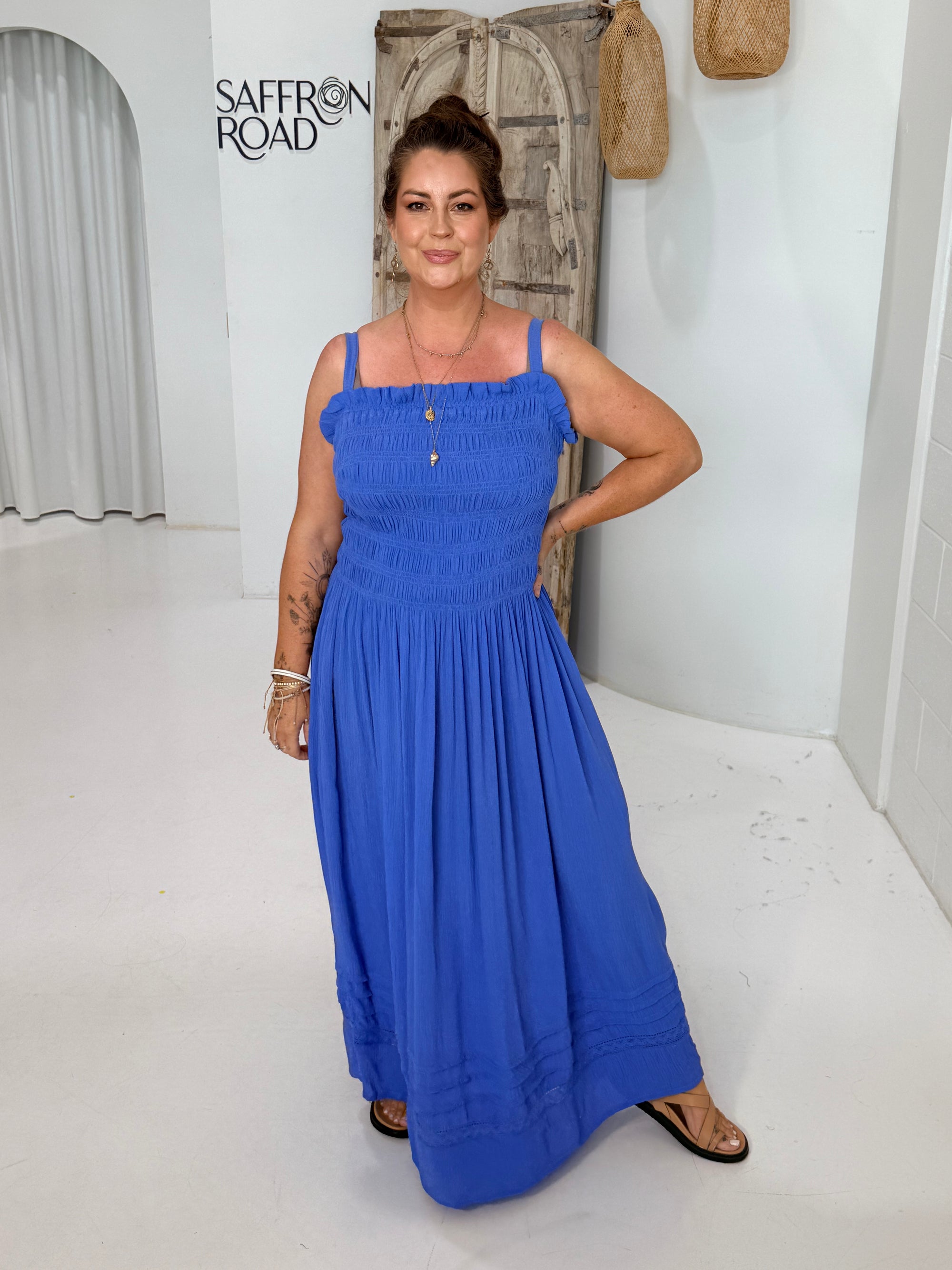 Sunset Dress | Cornflower Crinkle