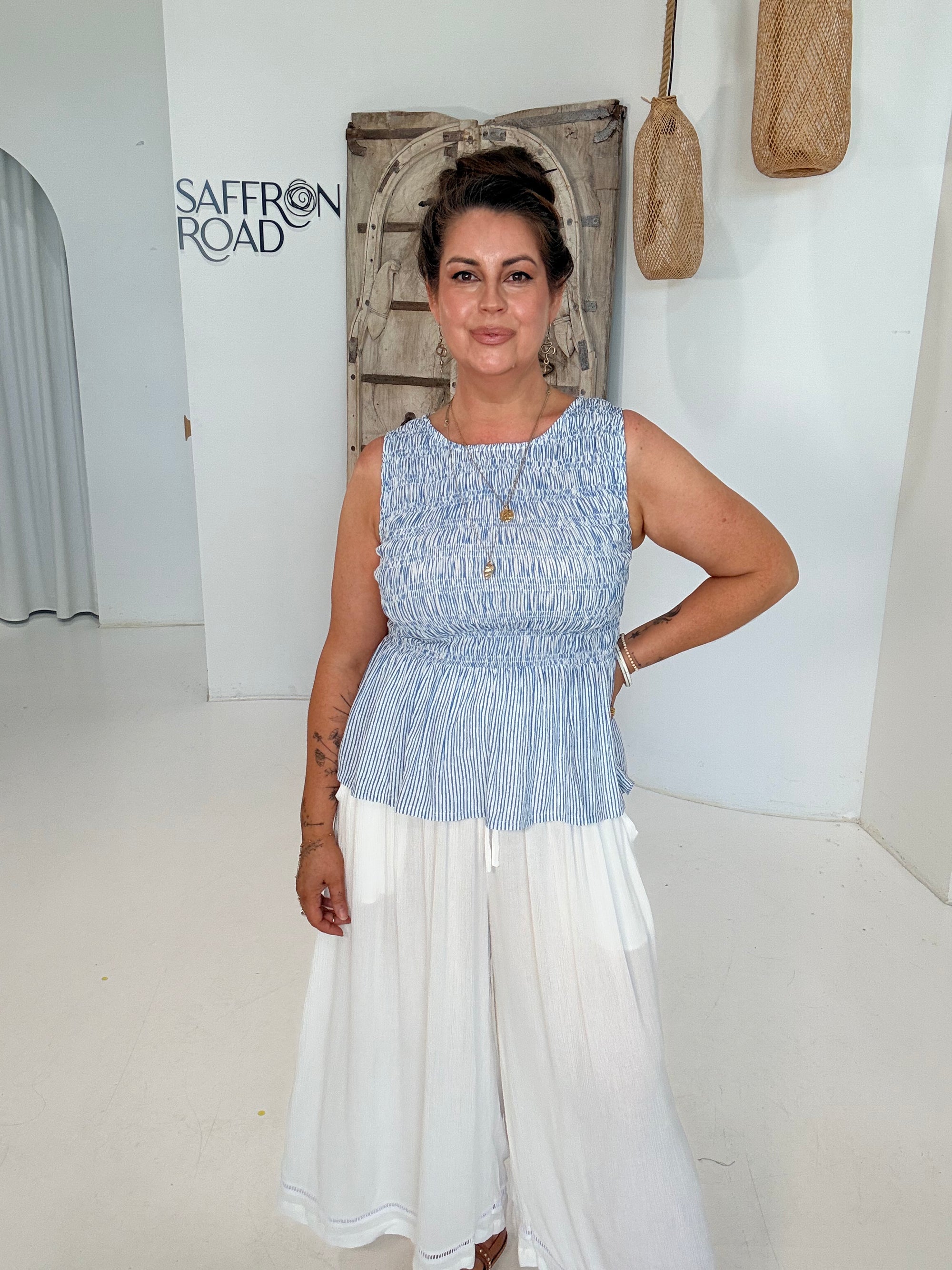 Penny Lane Top | Coastal Mini Stripe - Saffron Road