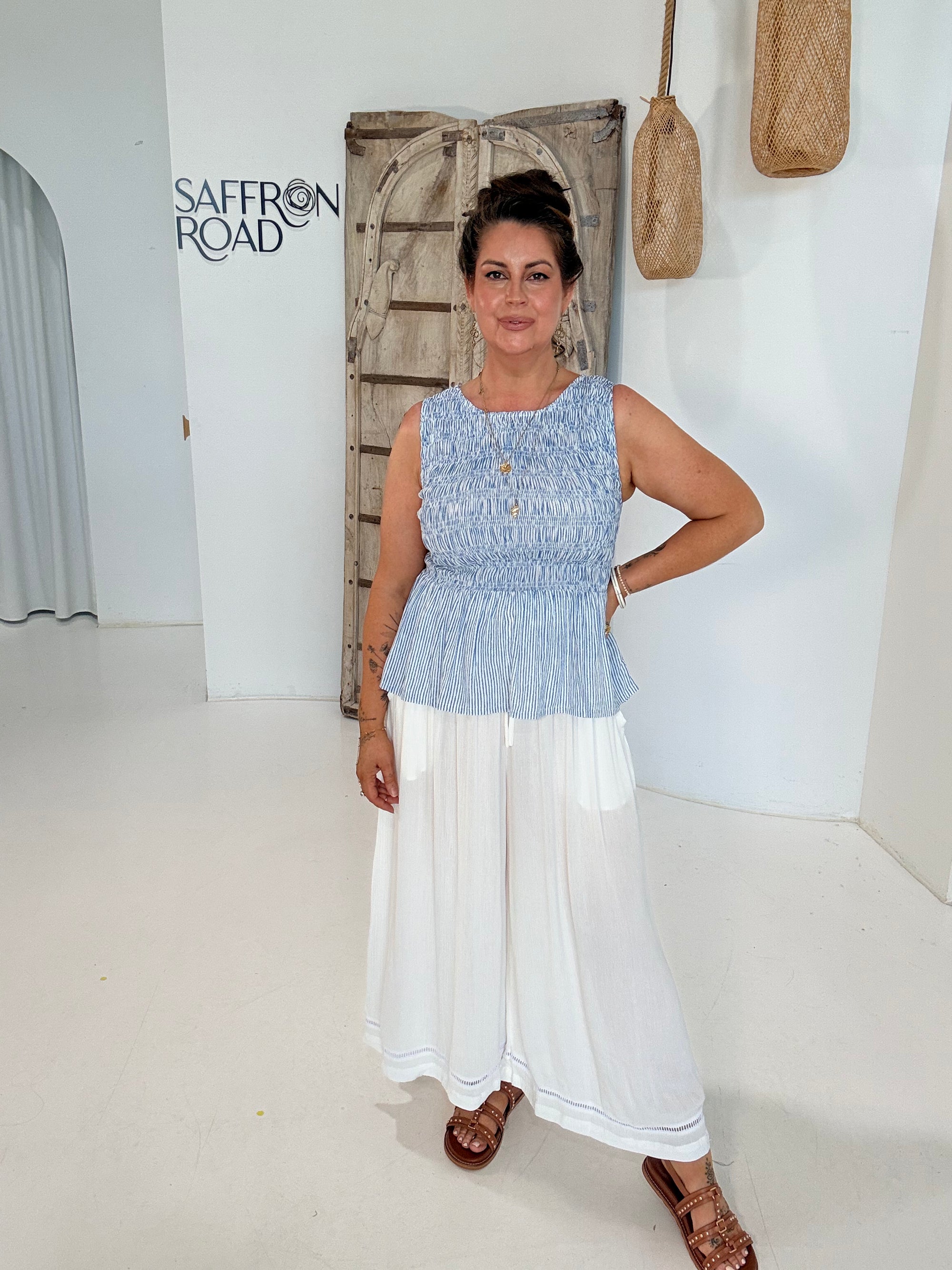 Penny Lane Top | Coastal Mini Stripe - Saffron Road