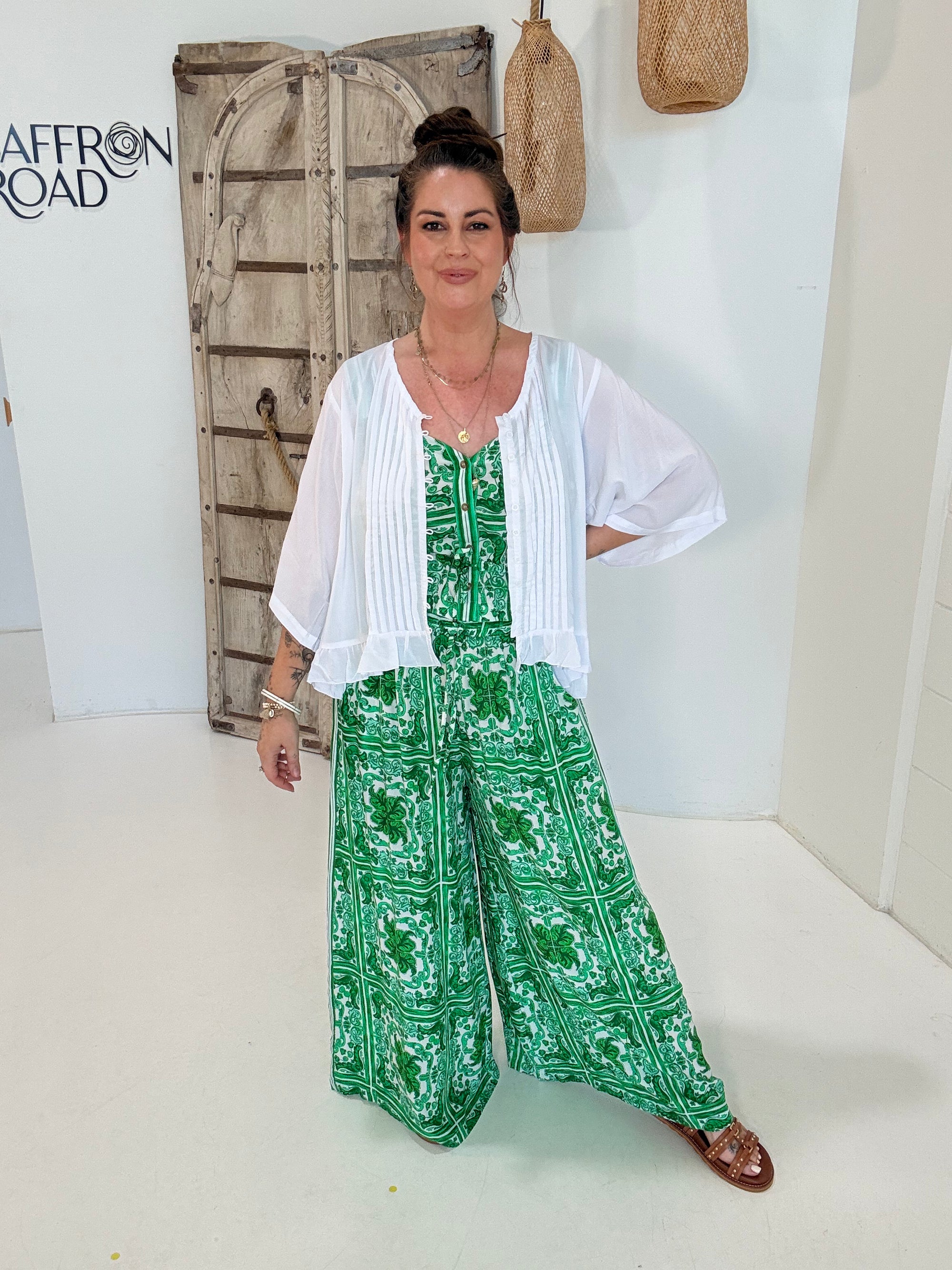 Lily Rose with 3/4 Sleeve | White - Saffron Road