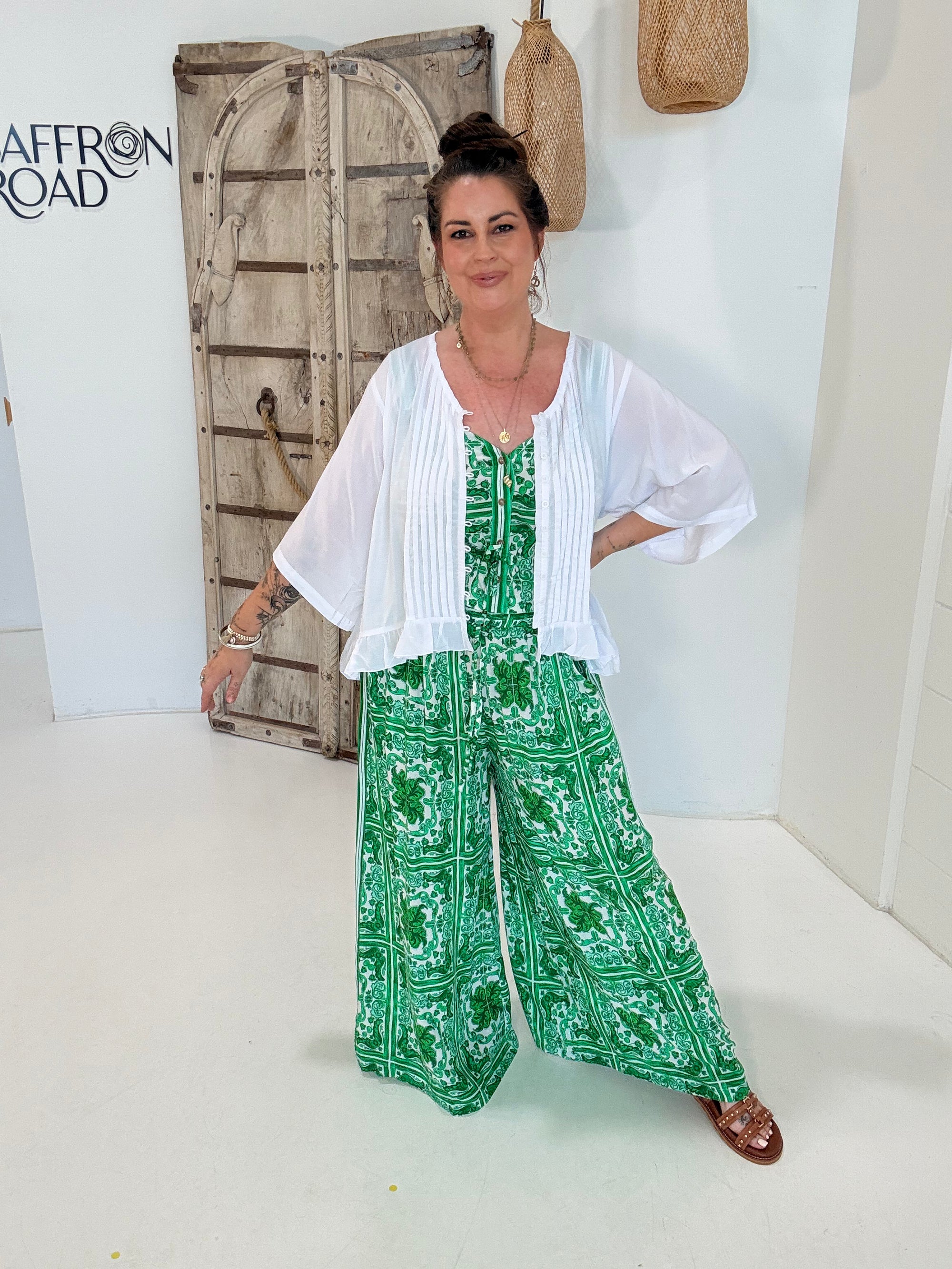 Lily Rose with 3/4 Sleeve | White - Saffron Road