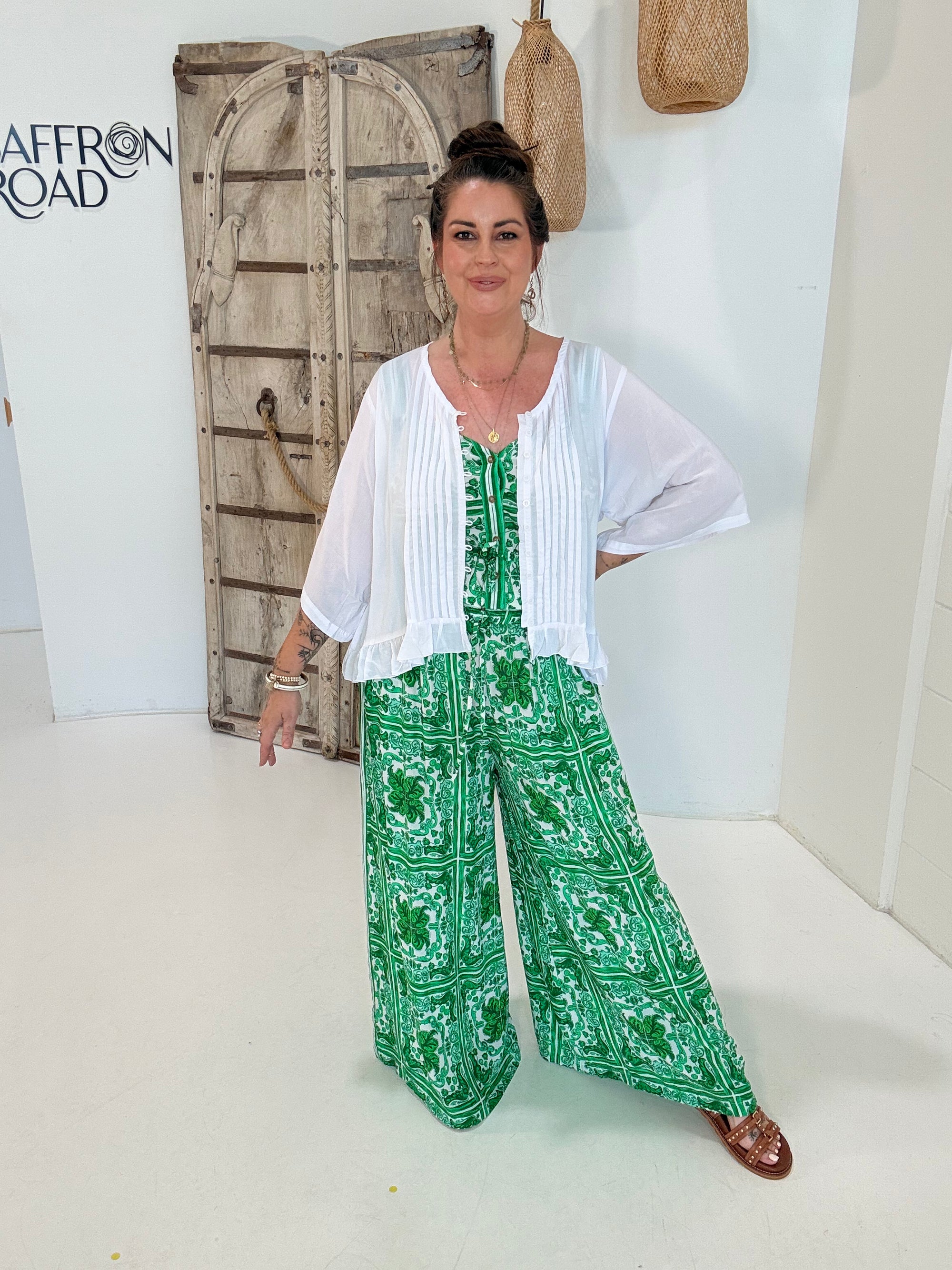 Lily Rose with 3/4 Sleeve | White - Saffron Road