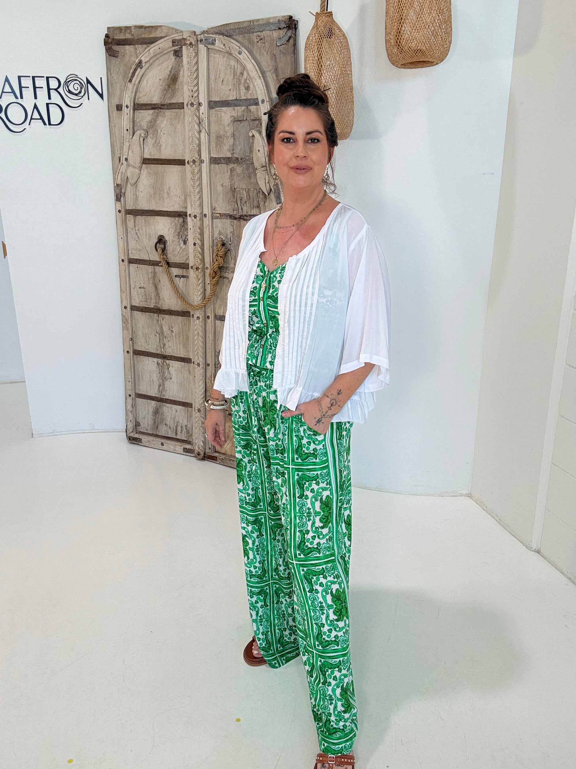 Lily Rose with 3/4 Sleeve | White - Saffron Road