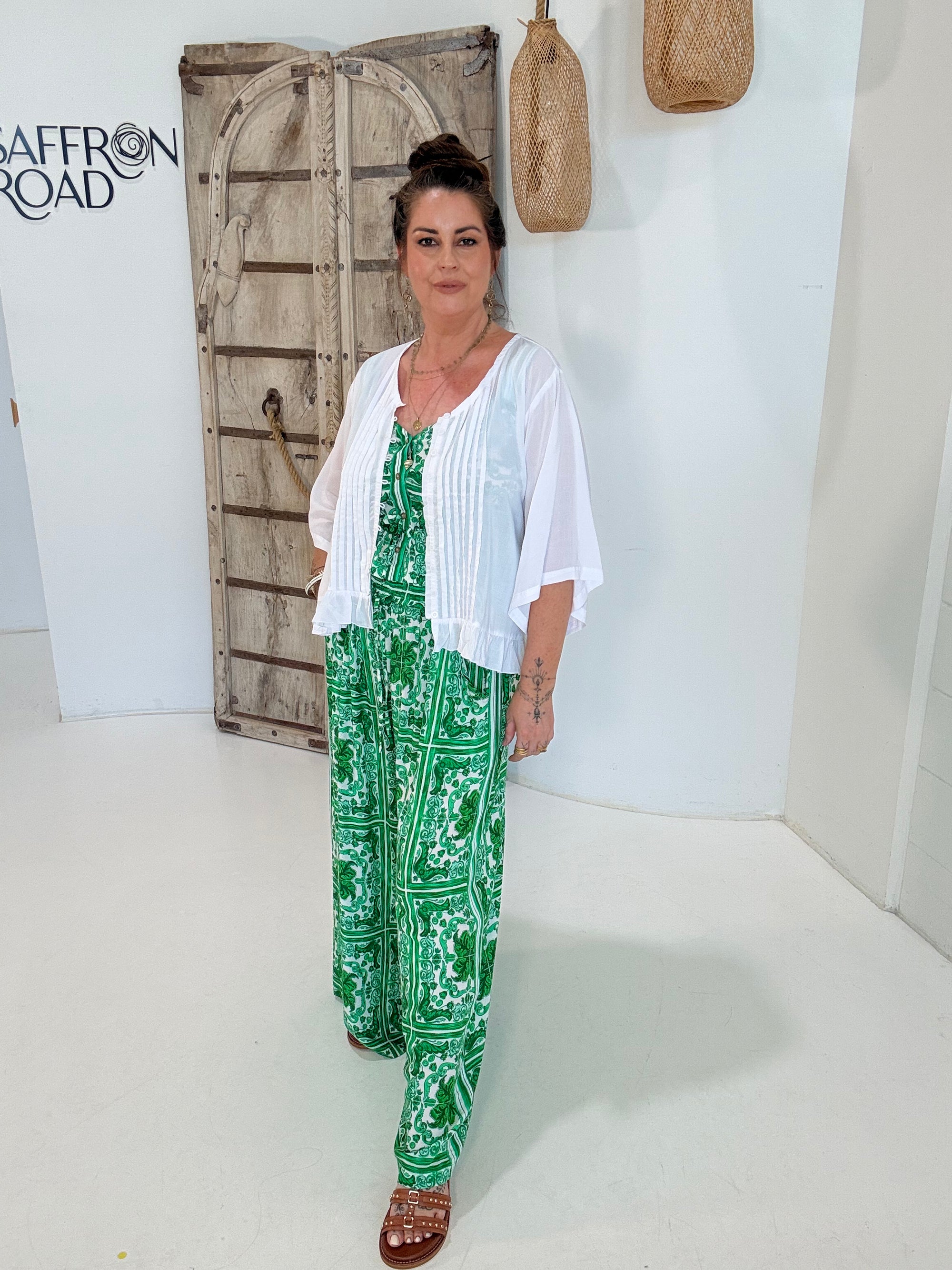 Lily Rose with 3/4 Sleeve | White - Saffron Road