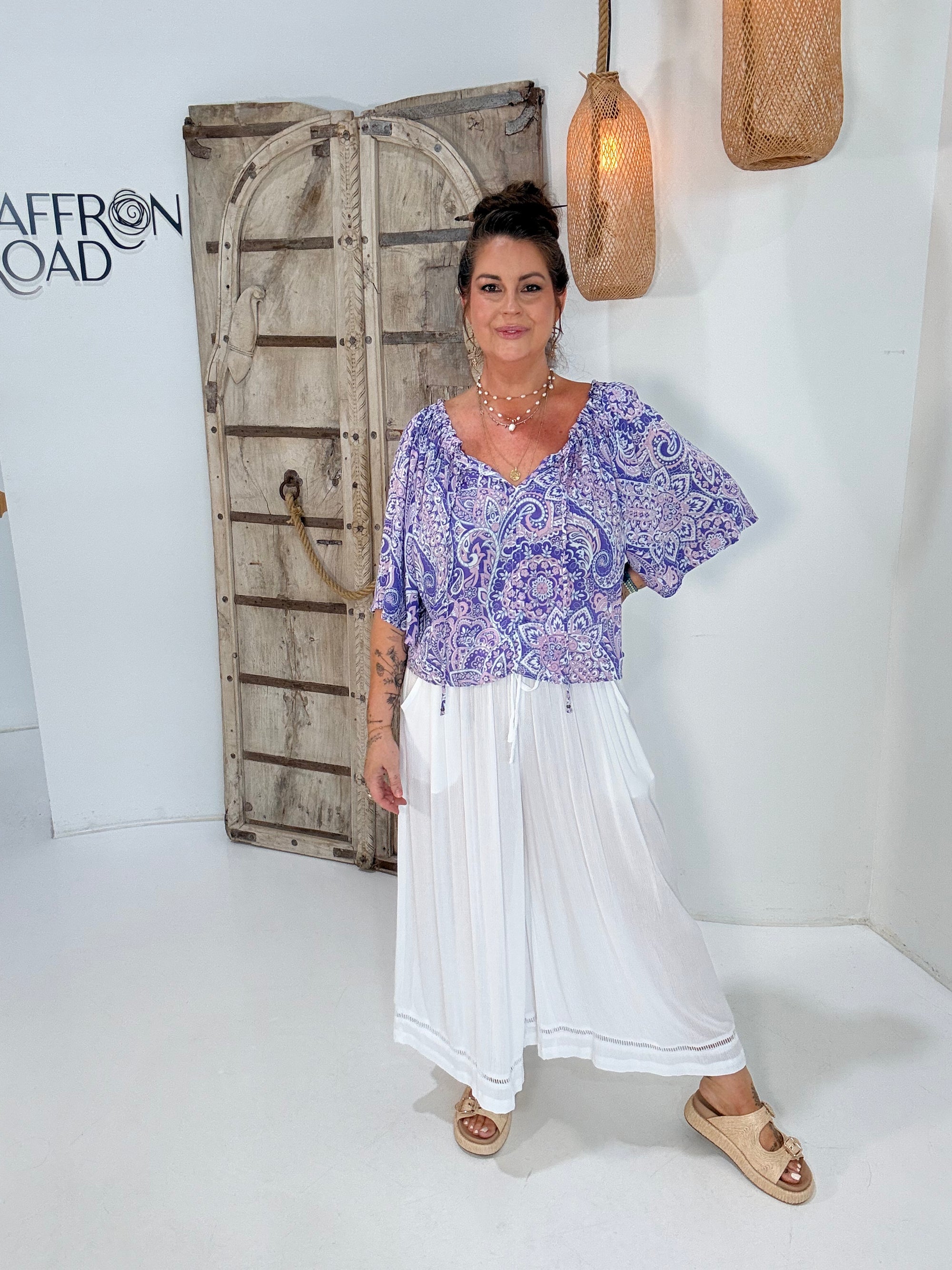 Festival Top | Purple Paisley - Saffron Road