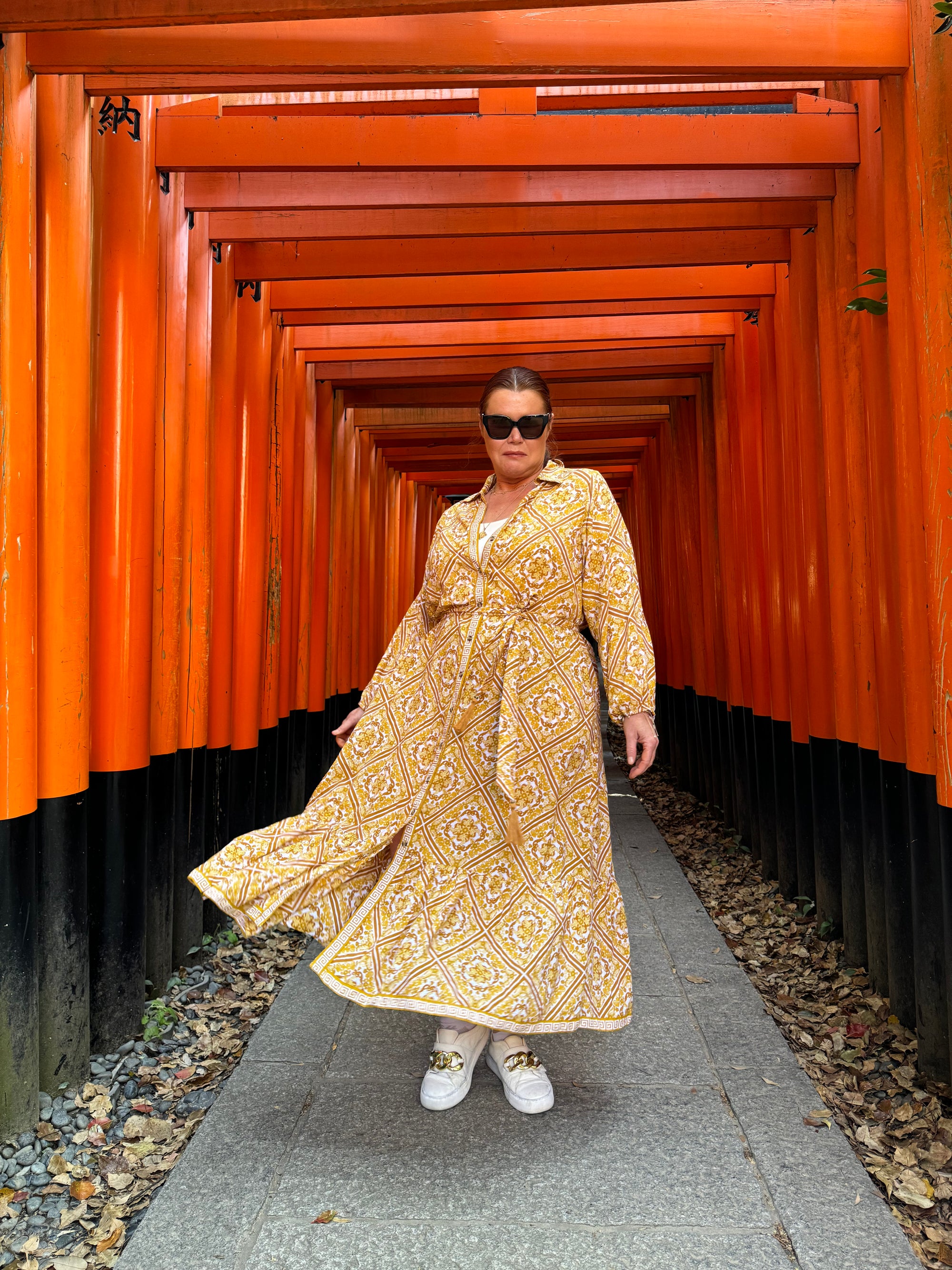 Bentley Shirt Dress MAXI | Golden Tile - Saffron Road