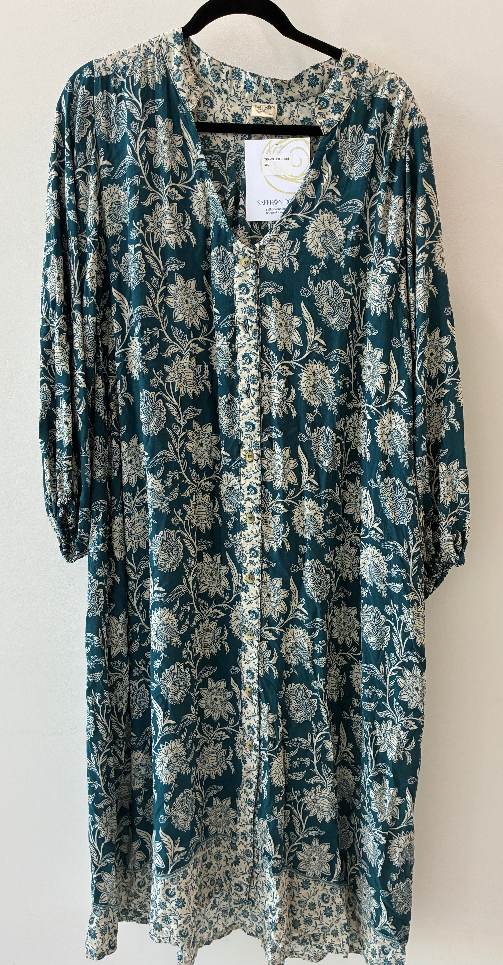 SAMPLE 18 | Traveller Dress Midi Vintage Teal - Saffron Road