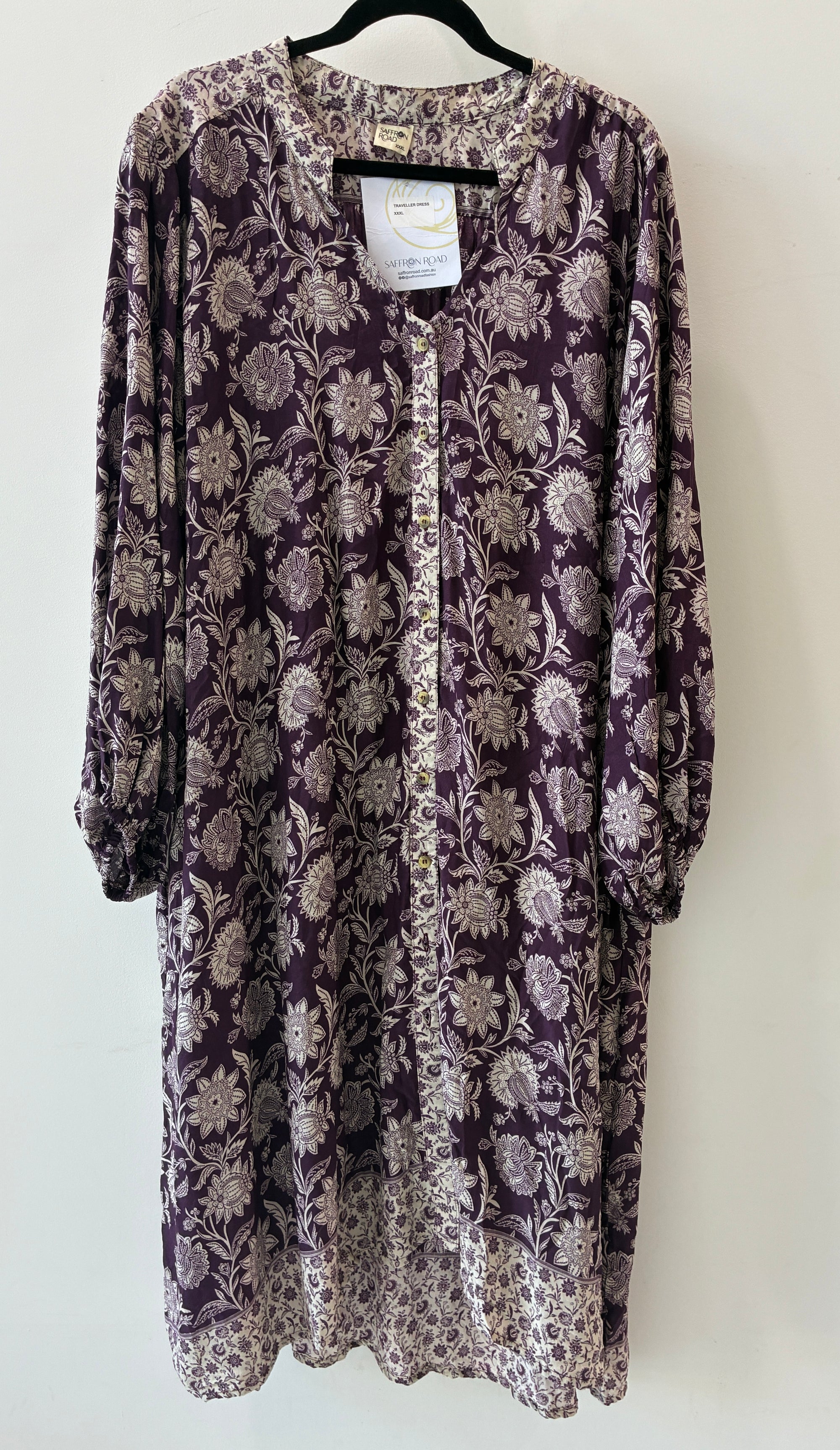 SAMPLE 19 | Traveller Dress Midi In Vintage Grape - Saffron Road