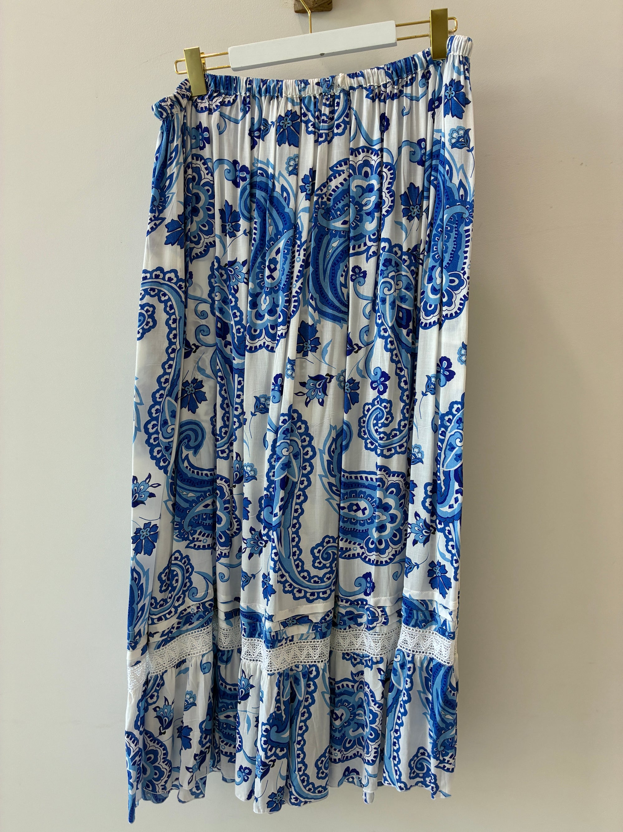SAMPLE 34 | Wonderlust Skirt in Blue Paisley - Saffron Road
