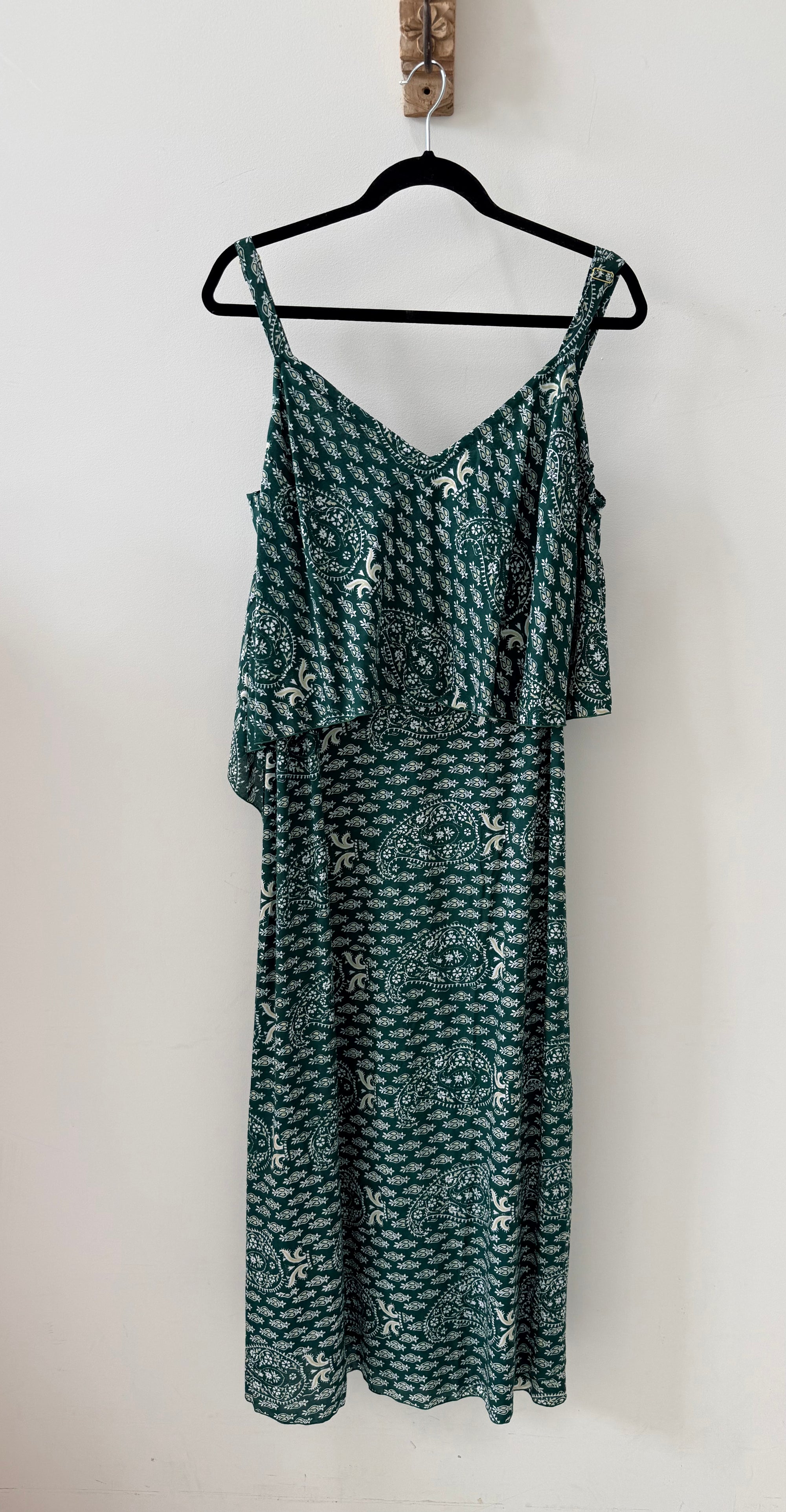 SAMPLE 3 - Layered Slip Dress Dress in Forrest Block - Saffron Road