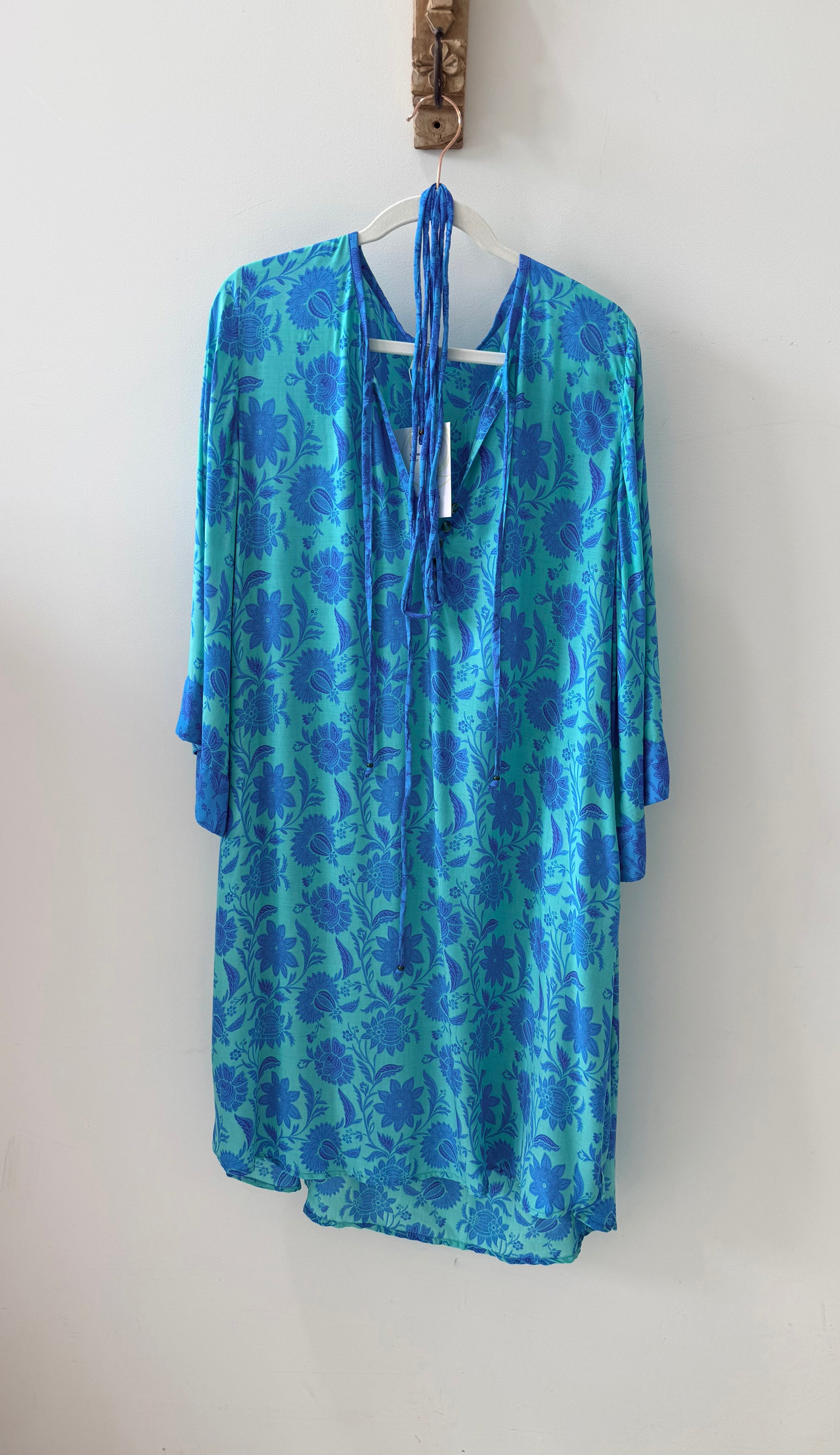 SAMPLE 13 - Dreamer Caftan Short in Marine Mosaic - Saffron Road