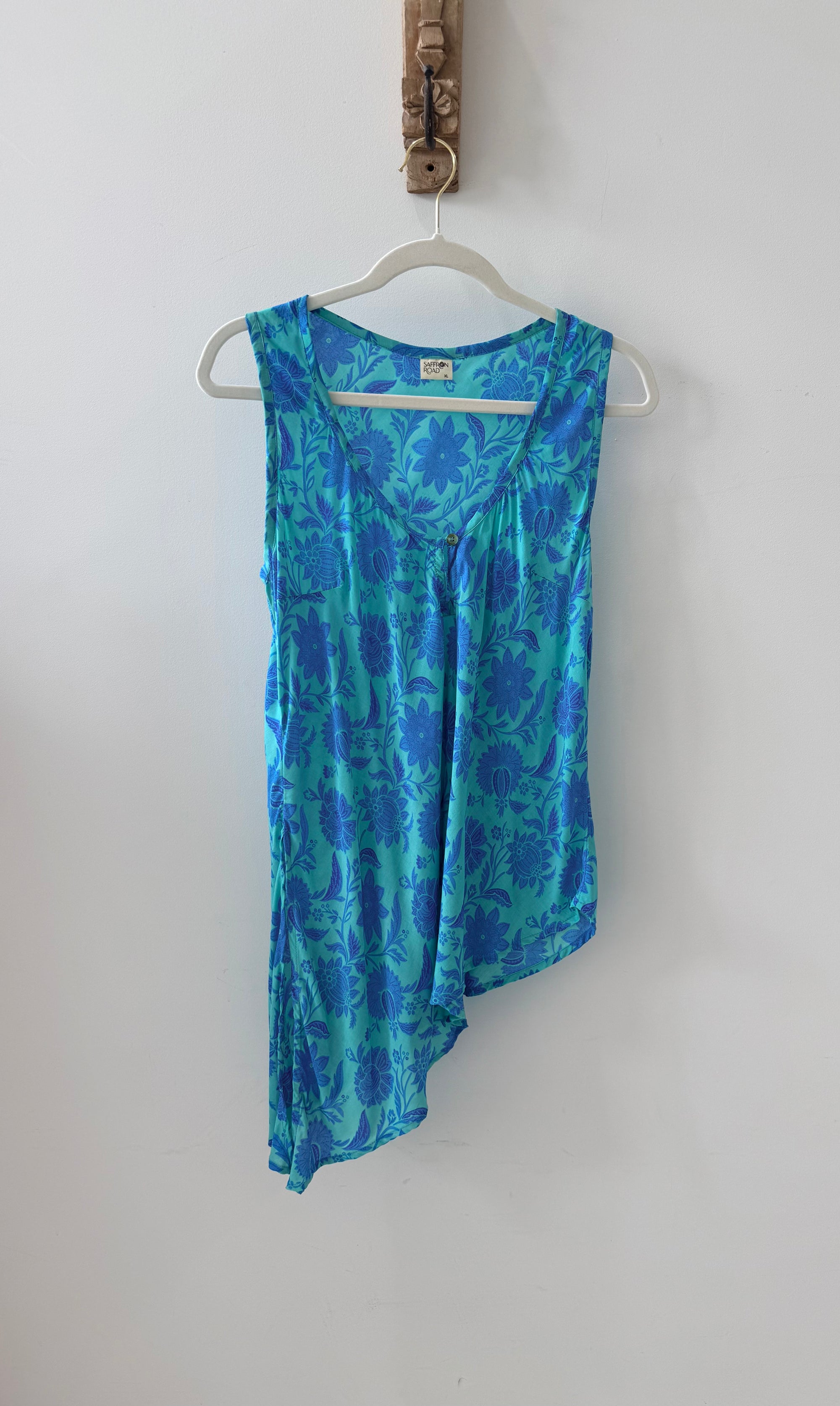 SAMPLE 22 - Side tie Top in Marine Mosaic fits like ML - Saffron Road