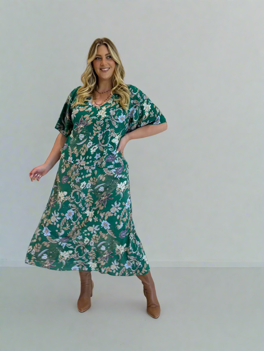 Violet Skirt | Midnight Garden Green - Saffron Road
