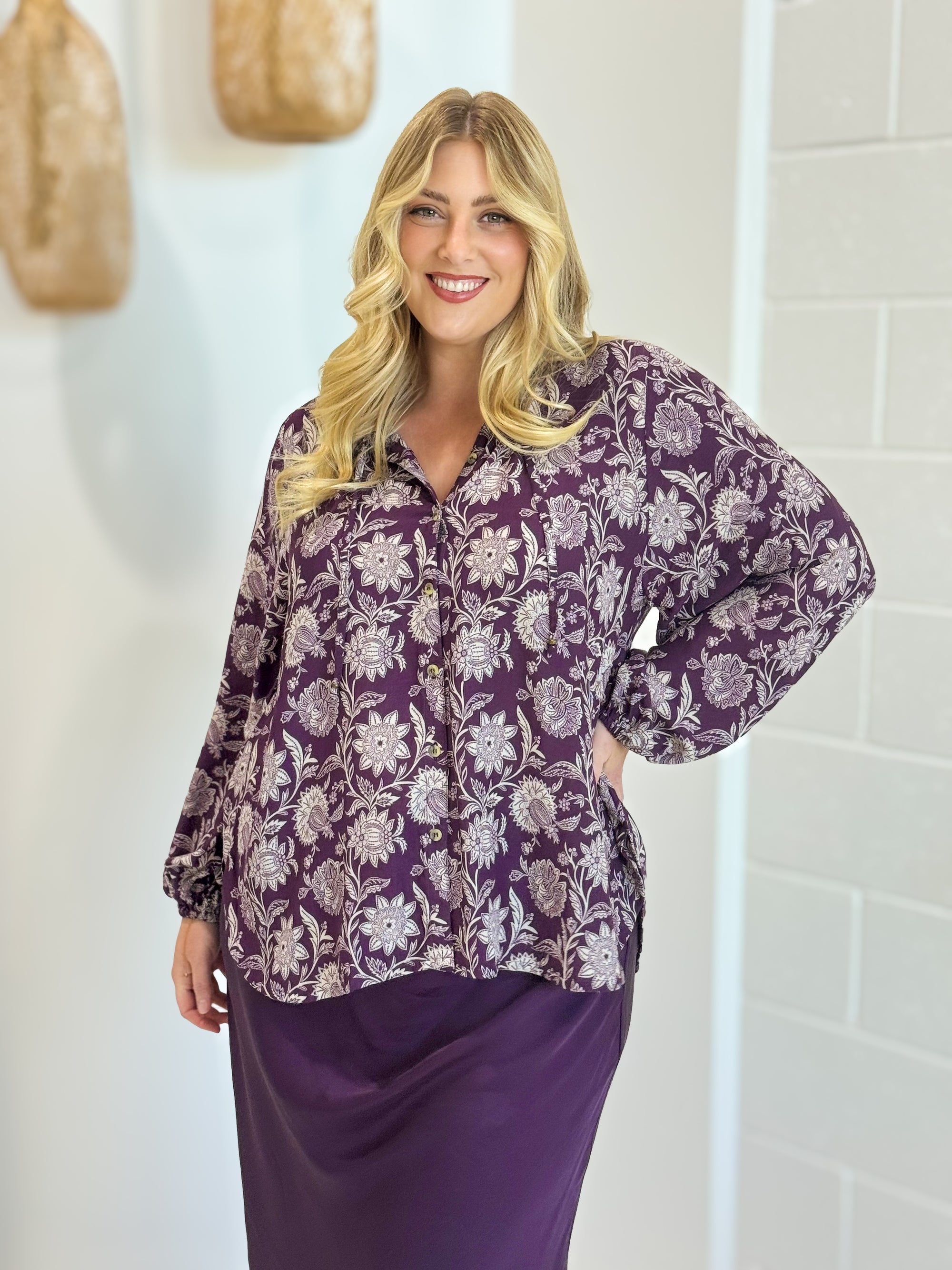 Luna Blouse | Wild Grape - Saffron Road