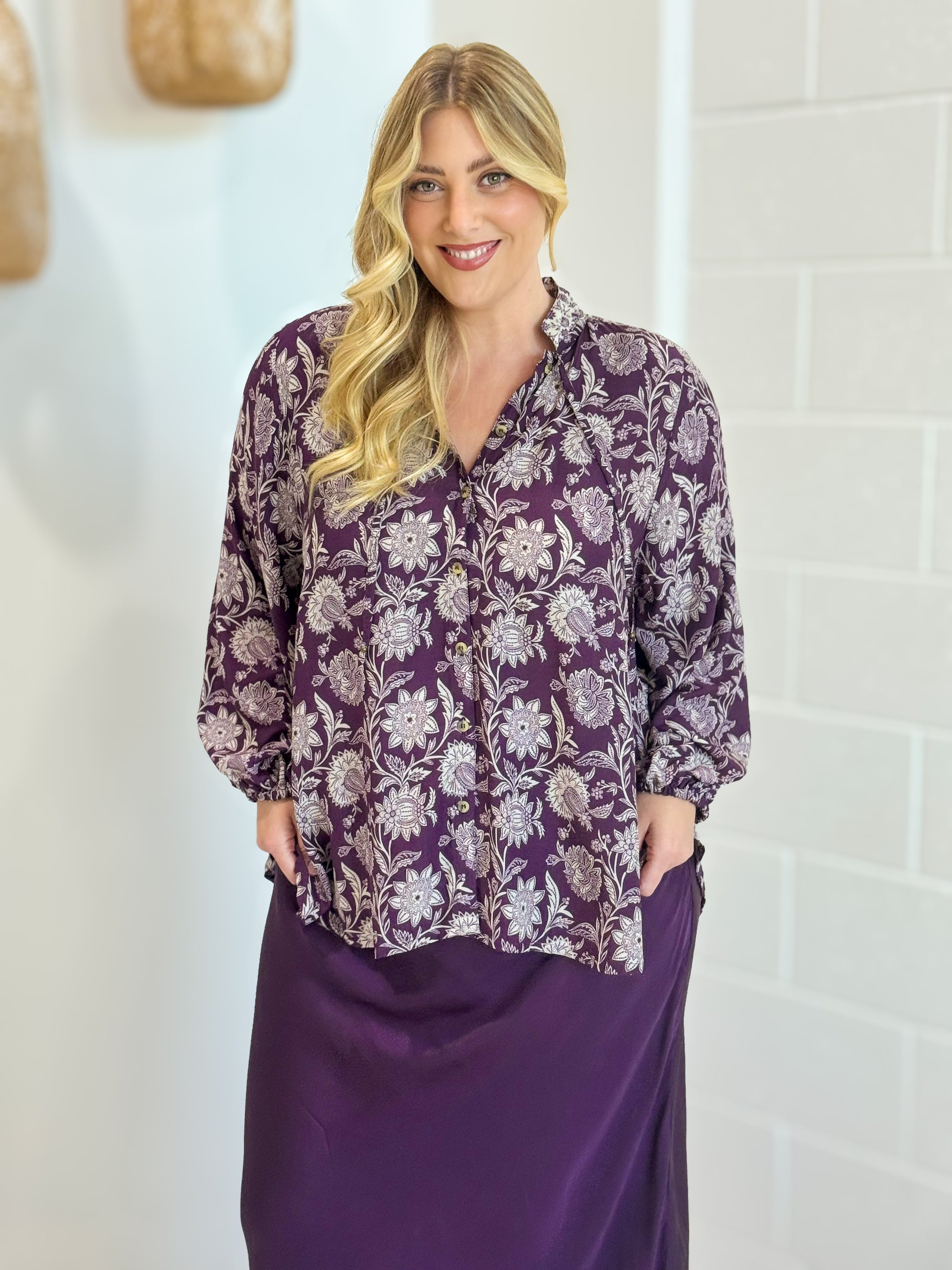 Luna Blouse | Wild Grape - Saffron Road