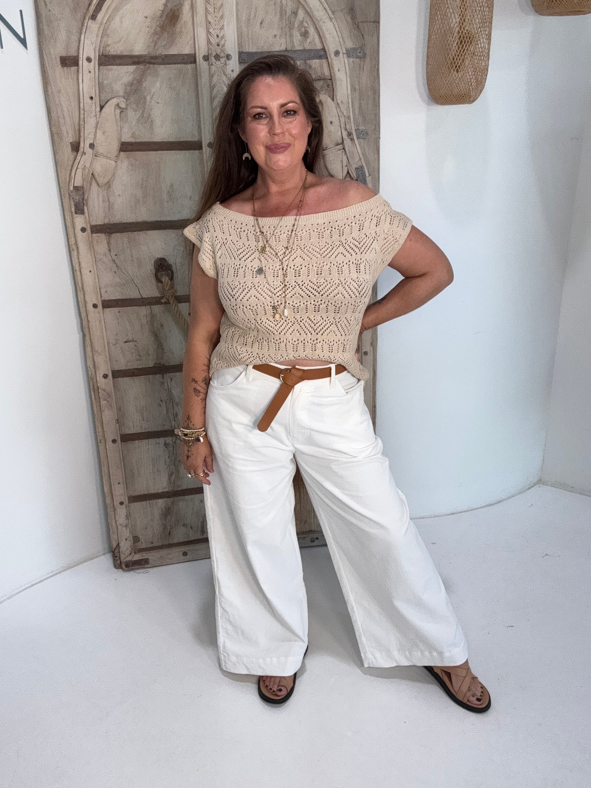 Paloma Cloudweave Knit Top | Natural - Saffron Road