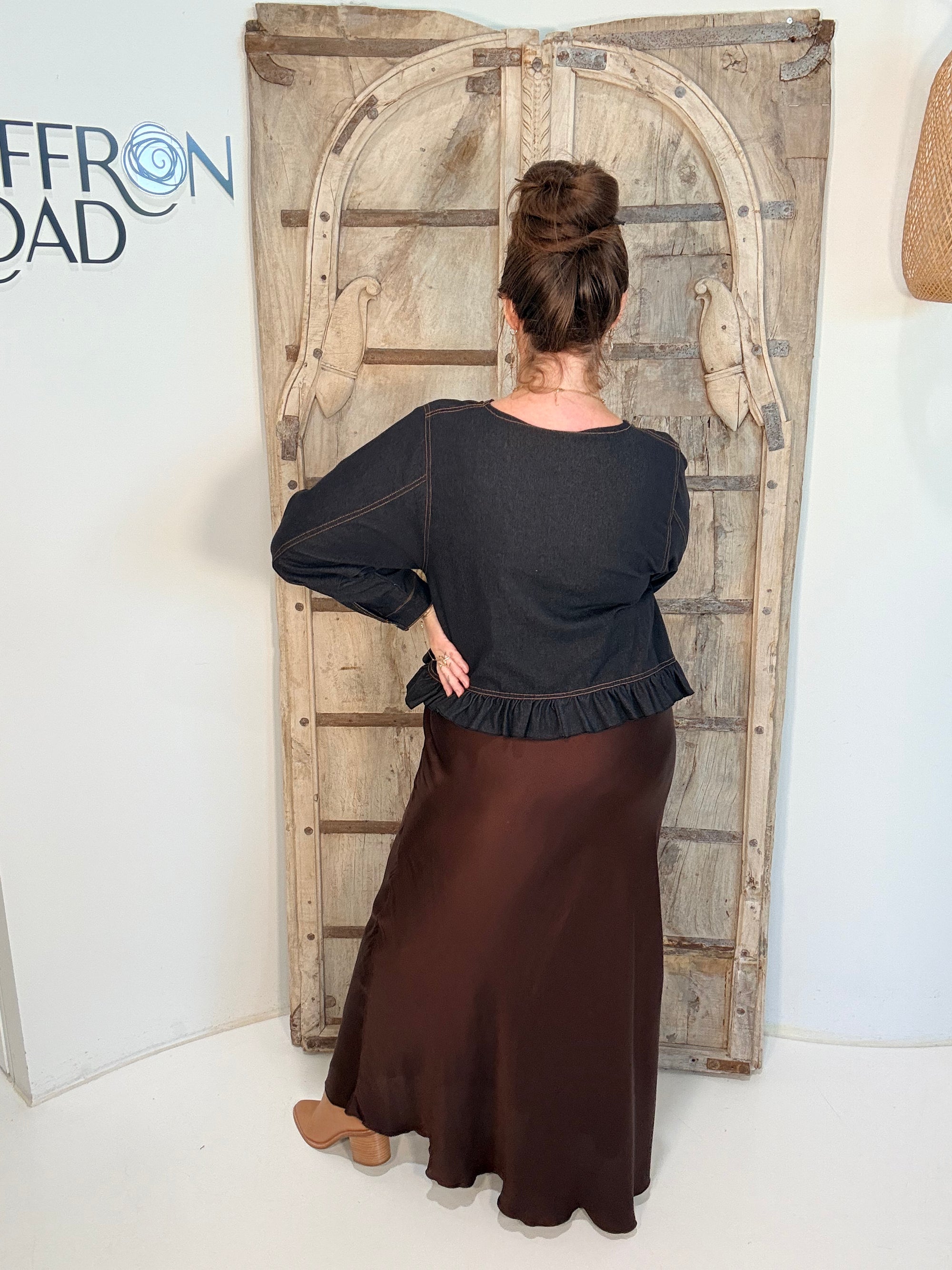 Lily Rose Jacket | Black Denim - Saffron Road