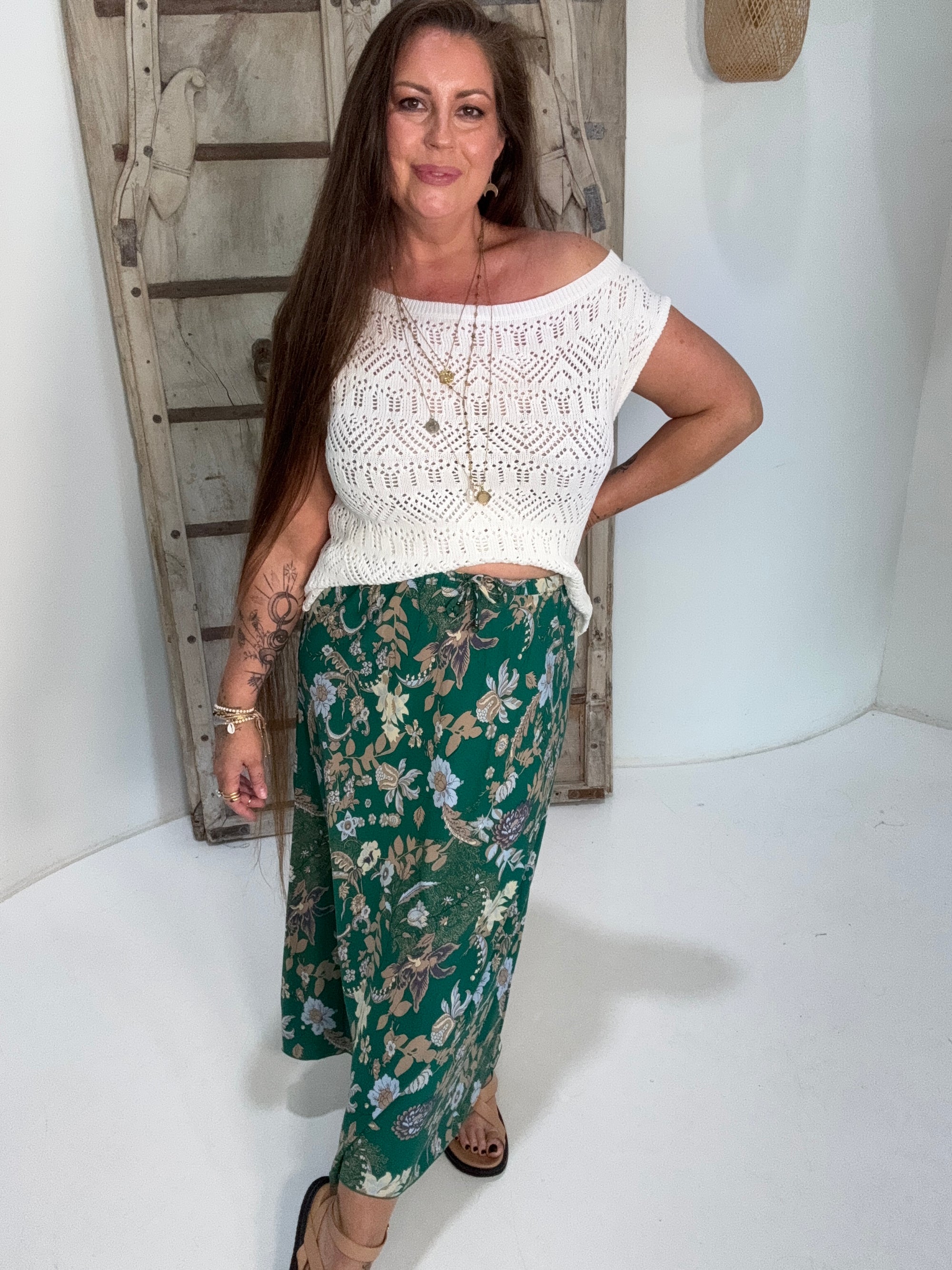 Paloma Cloudweave Knitted Top | Ecru - Saffron Road