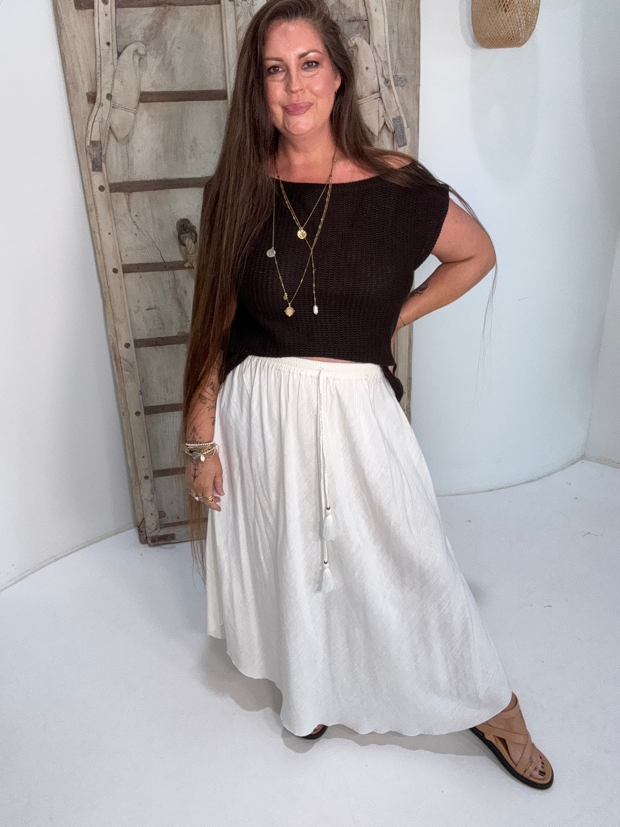 Paloma Cloudweave Knit Top | Chocolate - Saffron Road