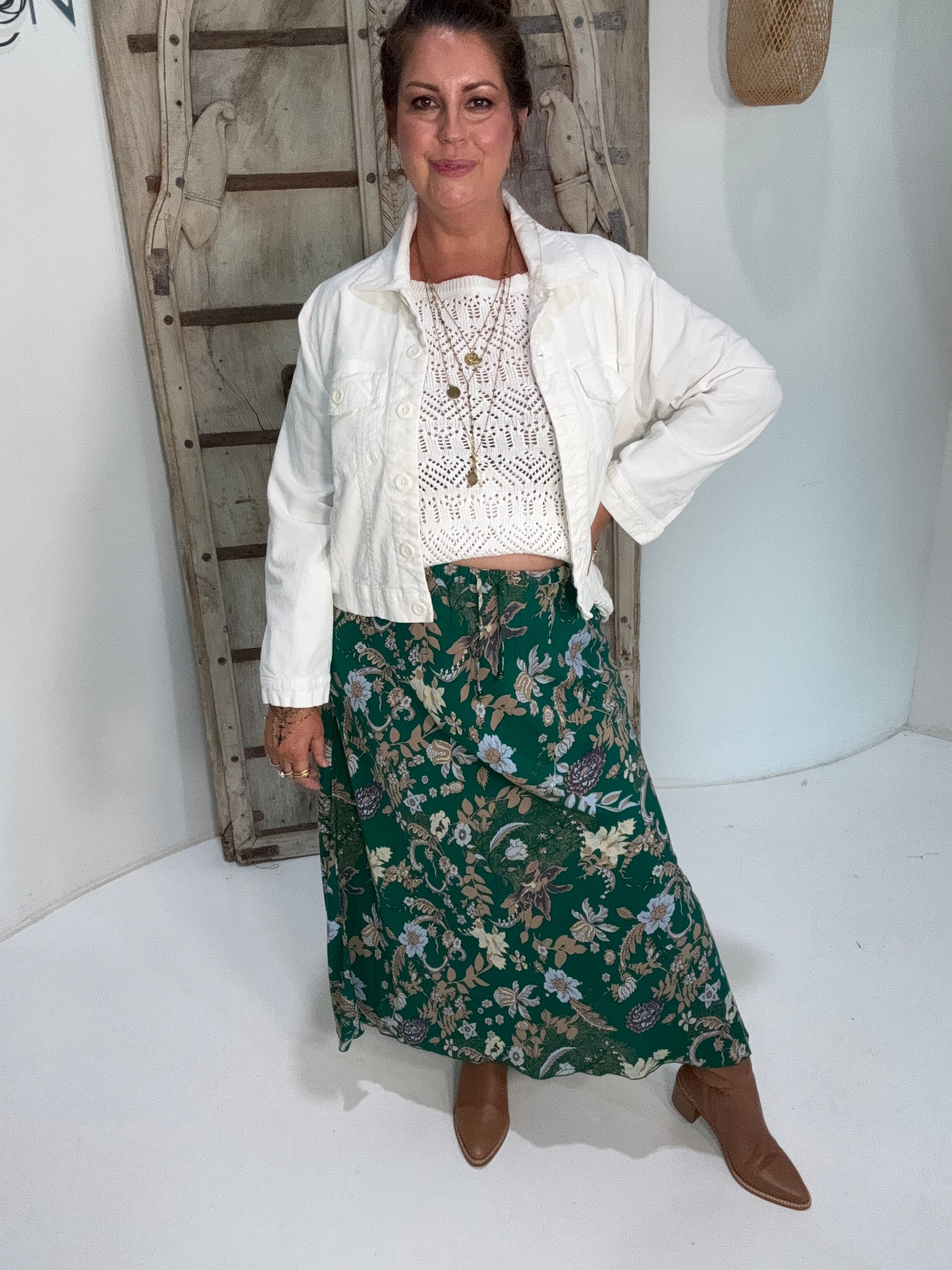 Violet Skirt | Midnight Garden Green - Saffron Road